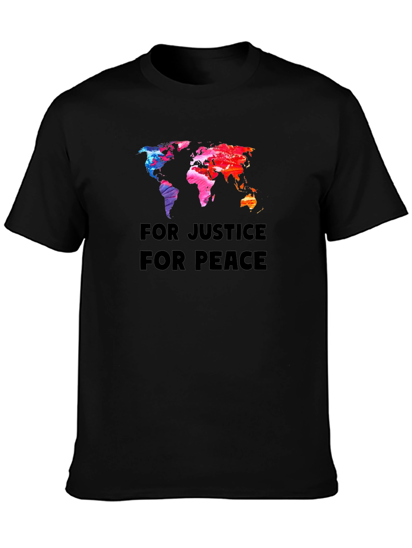 Camiseta Negra: Justicia y Paz Mundial