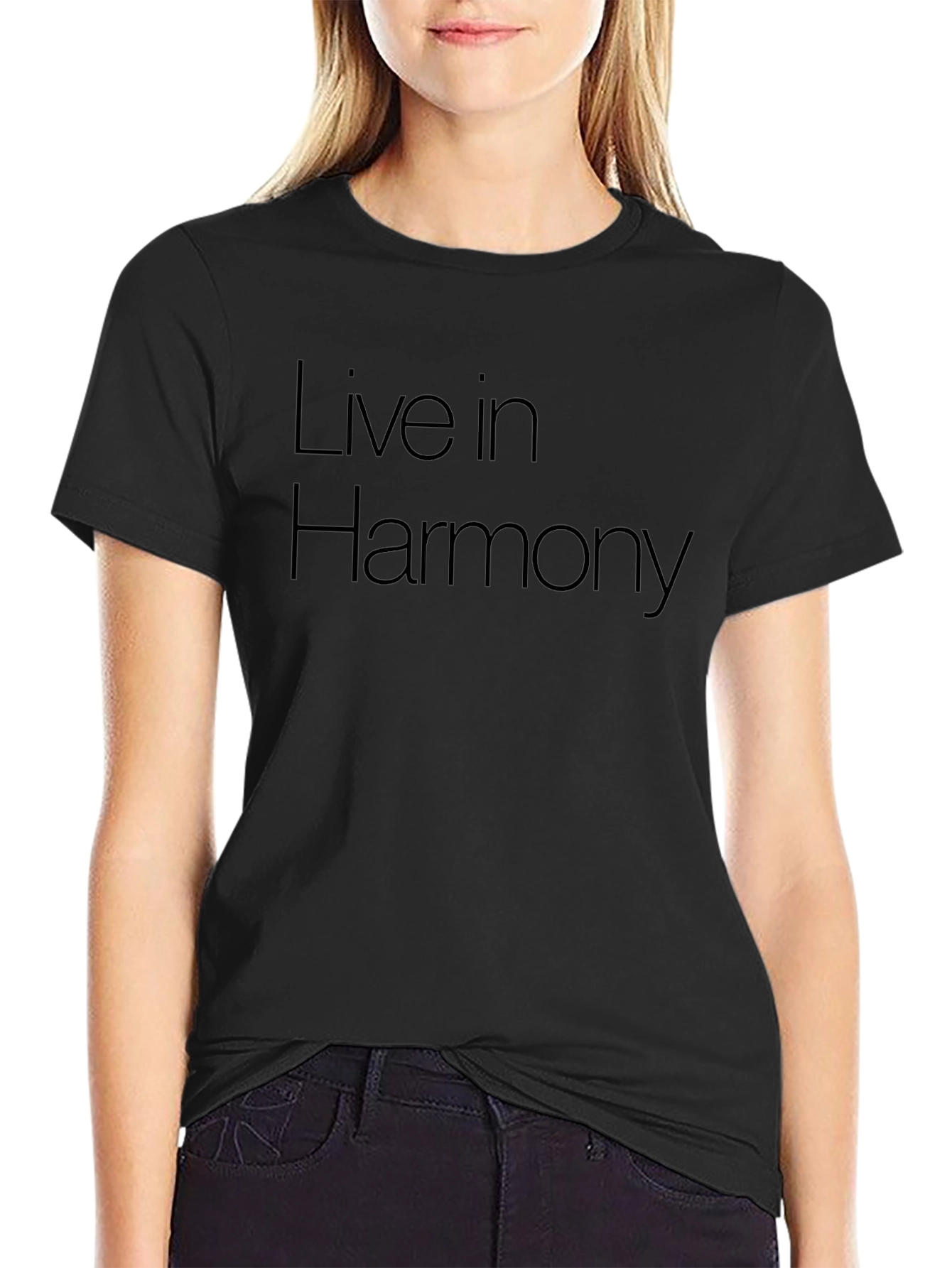 Camiseta Negra Unisex Live in Harmony