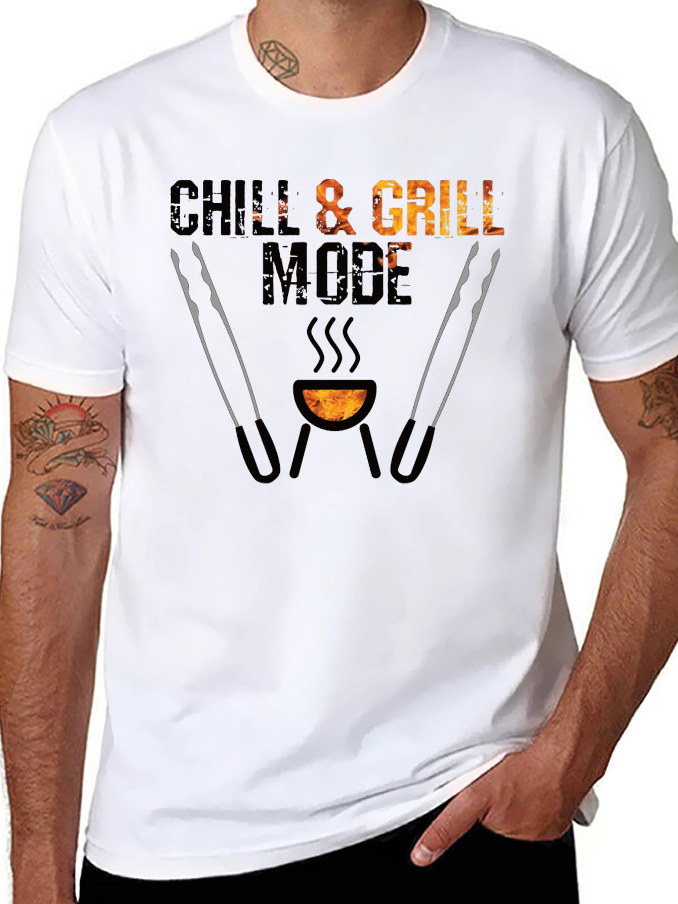 Camiseta Negra Chill & Grill Mode