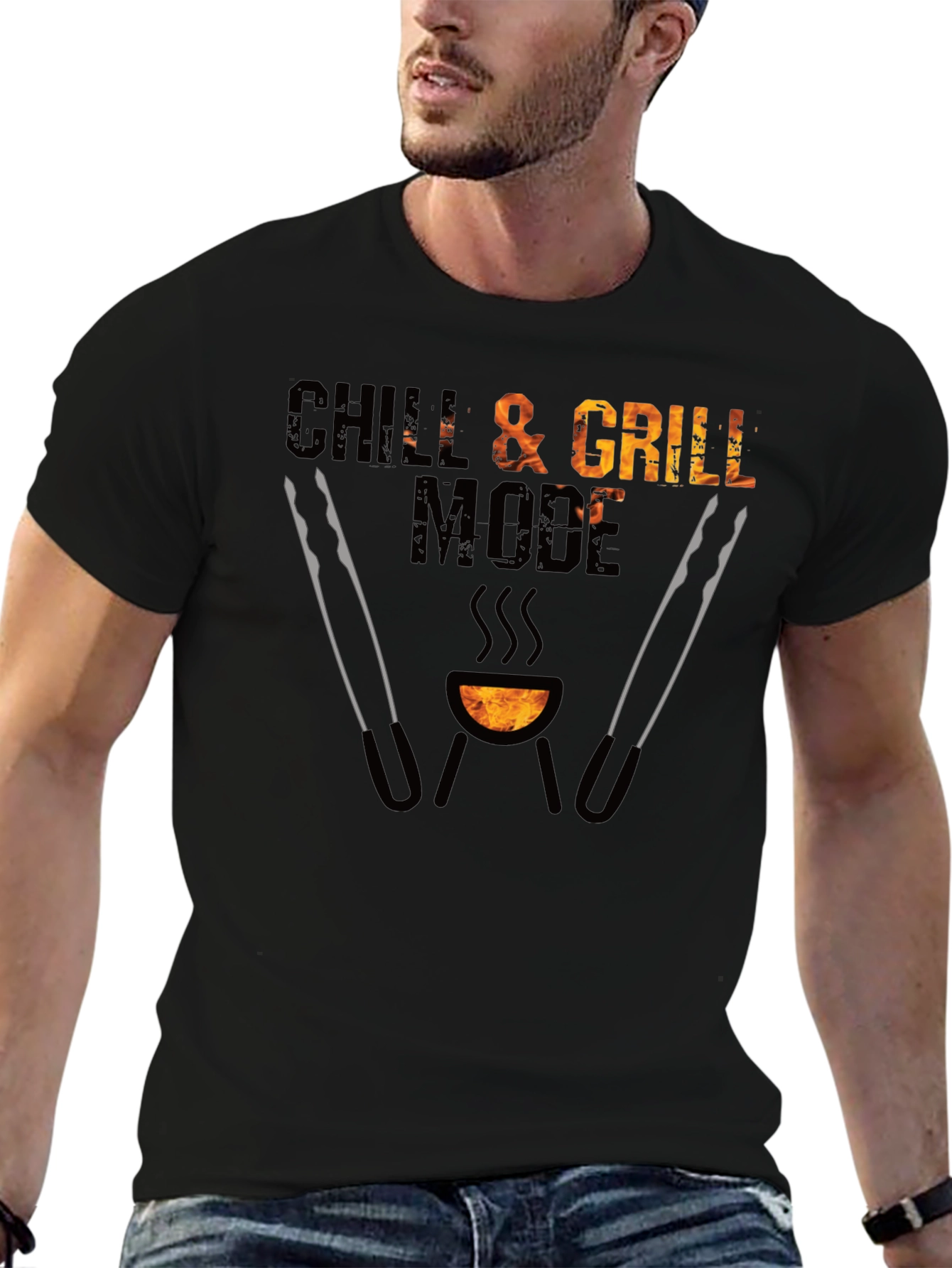Camiseta Negra Chill & Grill Mode