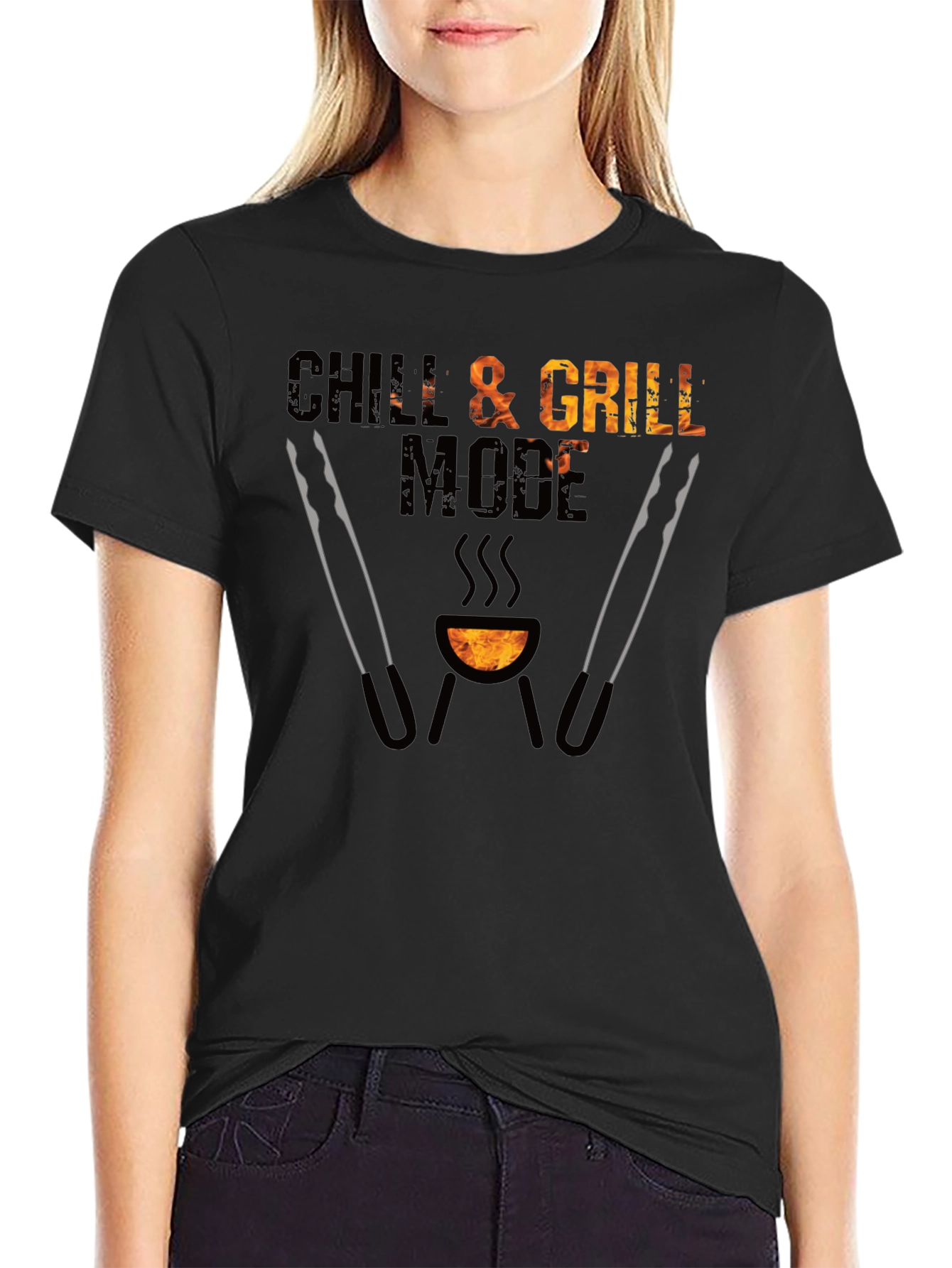 Camiseta Negra Chill & Grill Mode