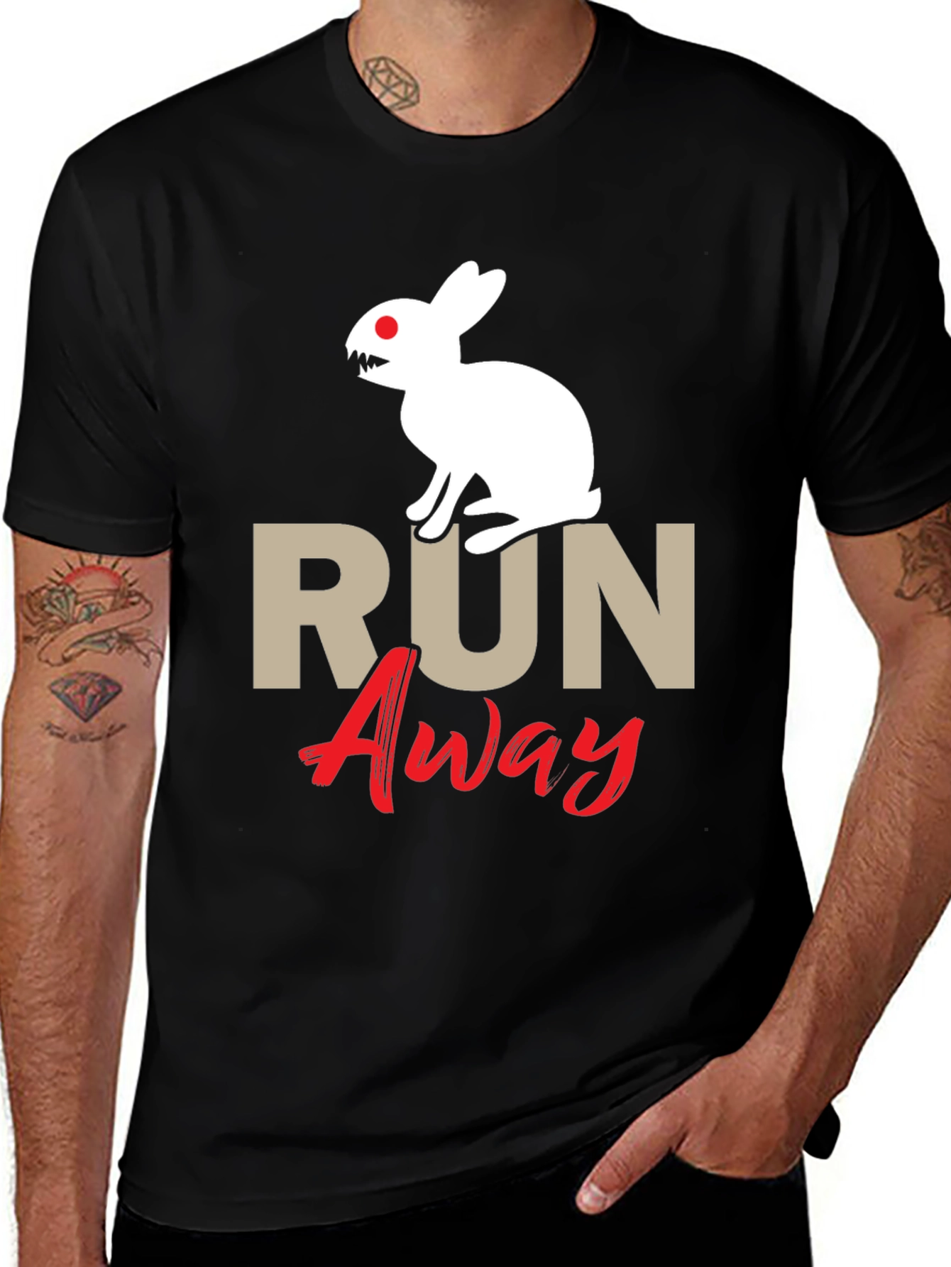 Camiseta Hombre Conejo Malvado Run Away