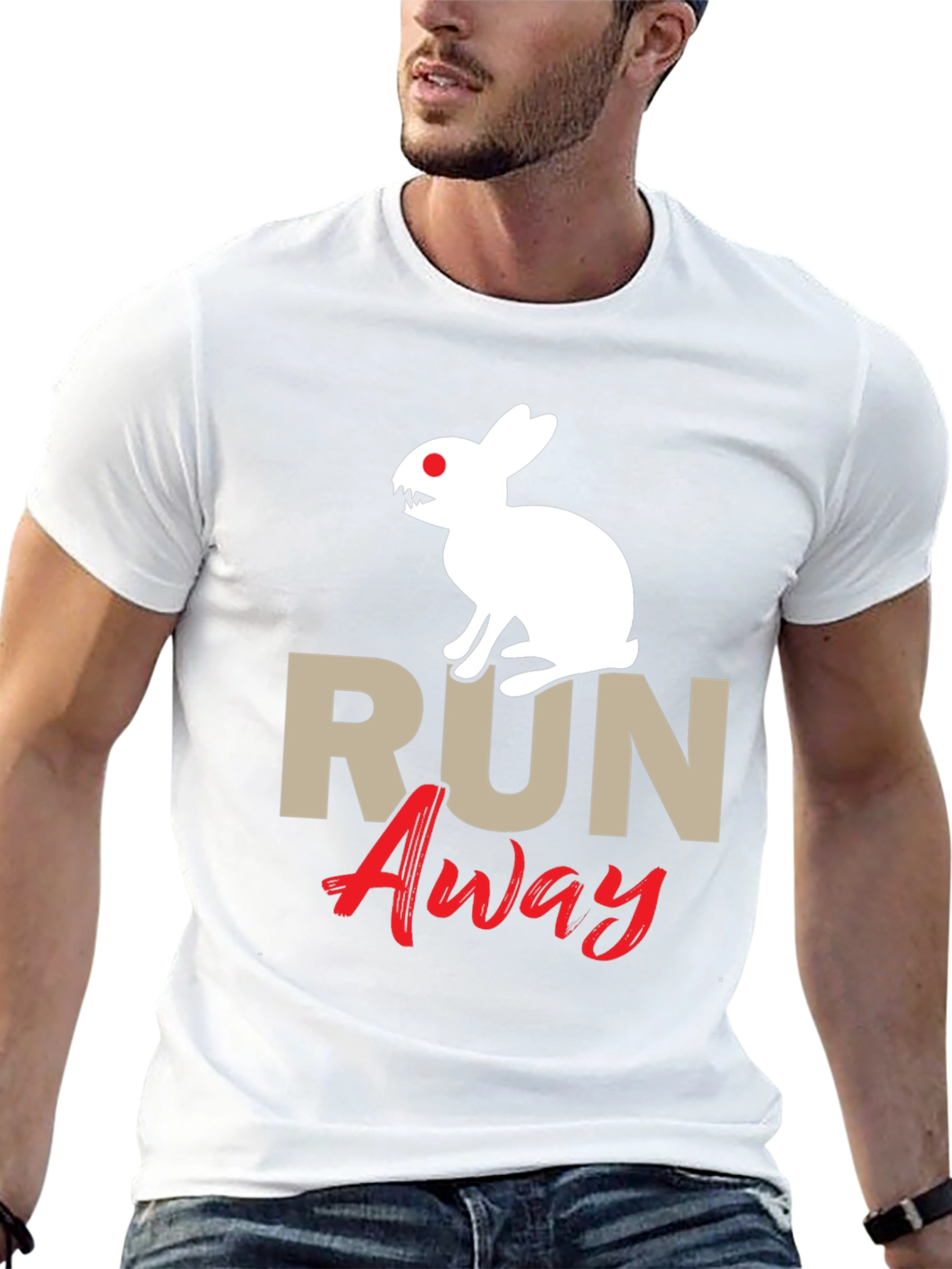 Camiseta Hombre Conejo Malvado Run Away