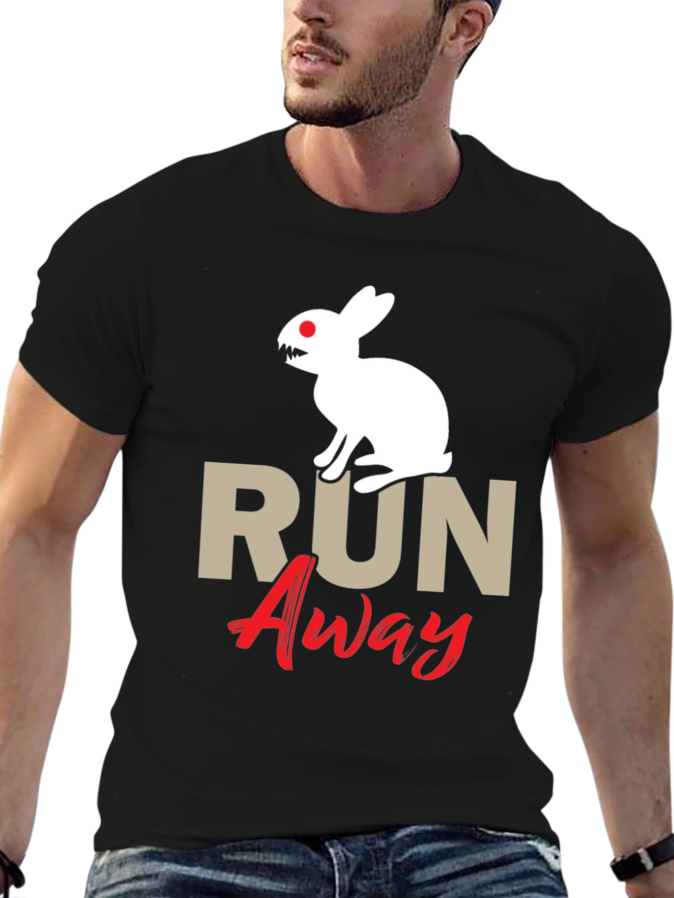 Camiseta Hombre Conejo Malvado Run Away