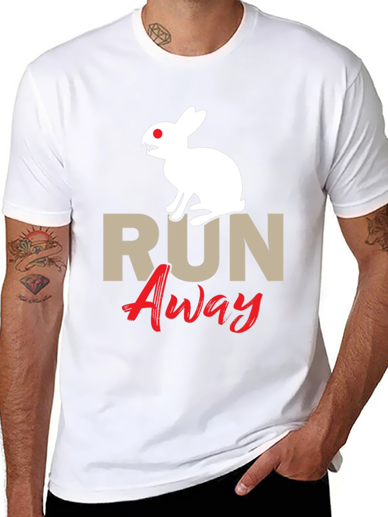 Camiseta Hombre Conejo Malvado Run Away