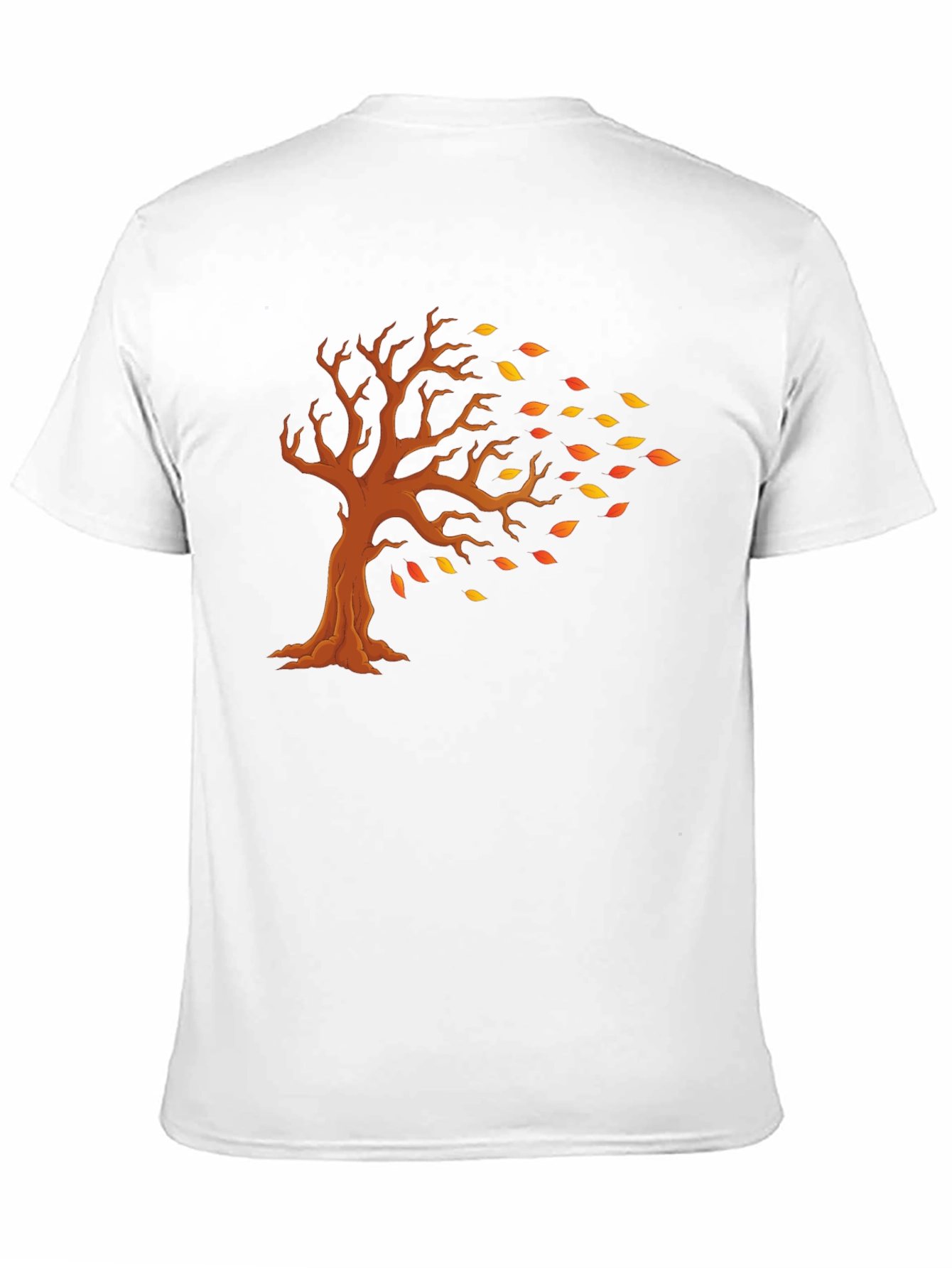 Camiseta Negra con Diseño de Árbol Otoñal