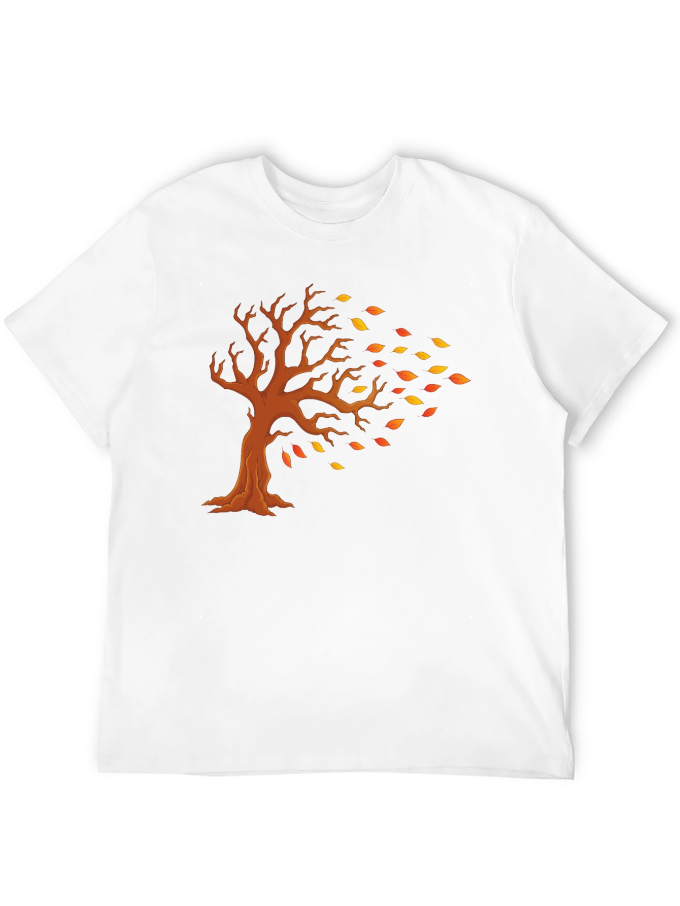 Camiseta Negra con Diseño de Árbol Otoñal
