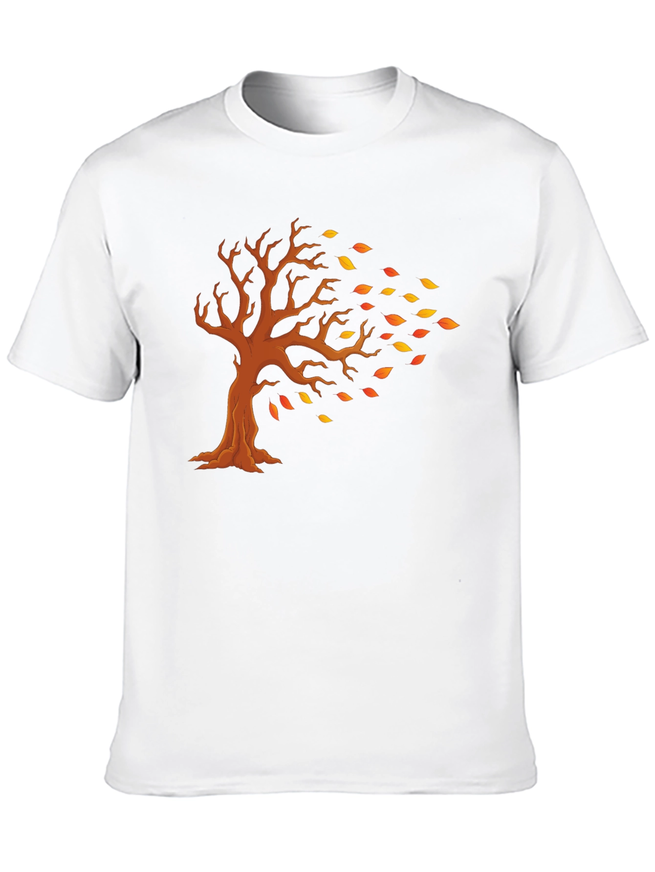 Camiseta Negra con Diseño de Árbol Otoñal