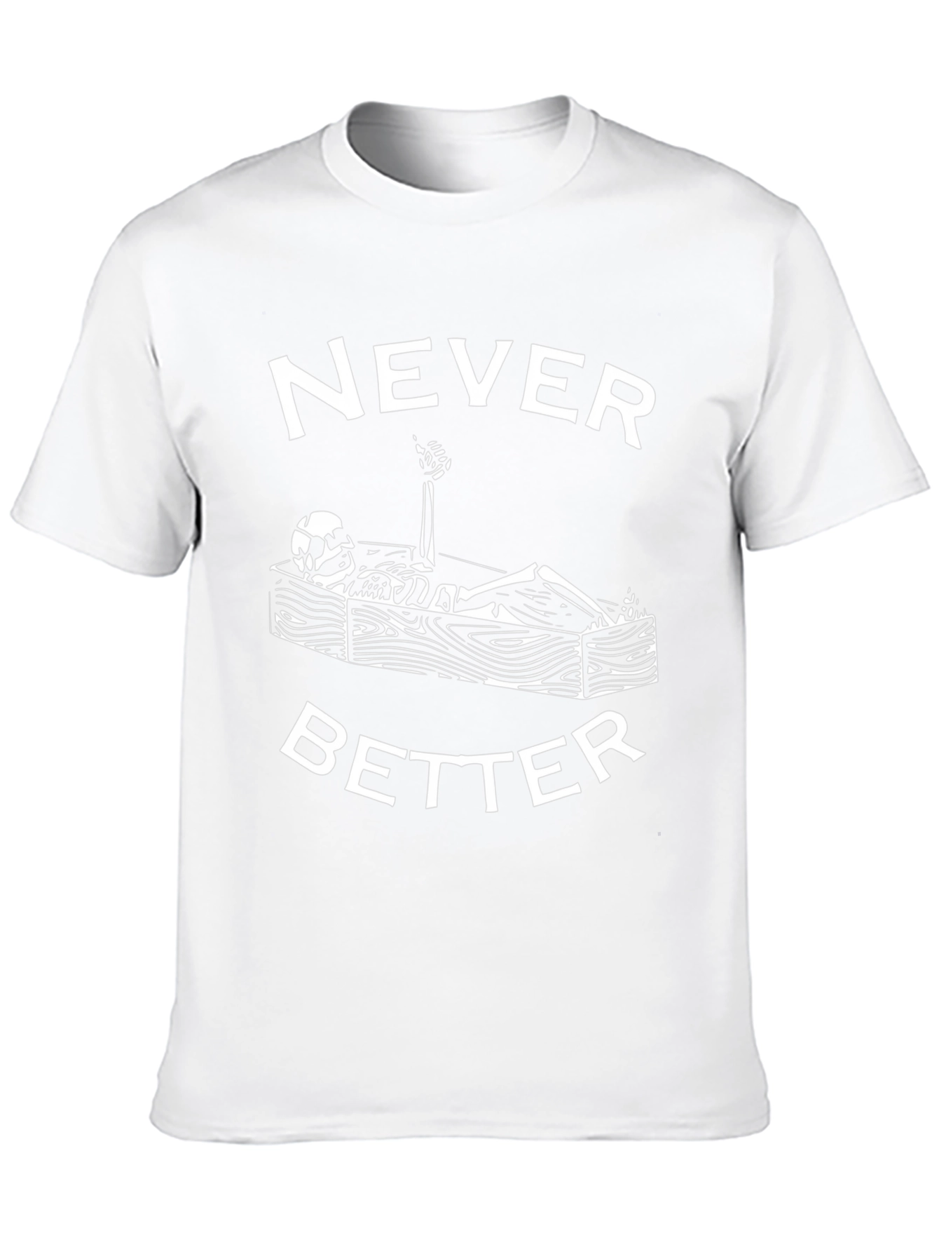 Camiseta Negra Humor Esqueleto Never Better