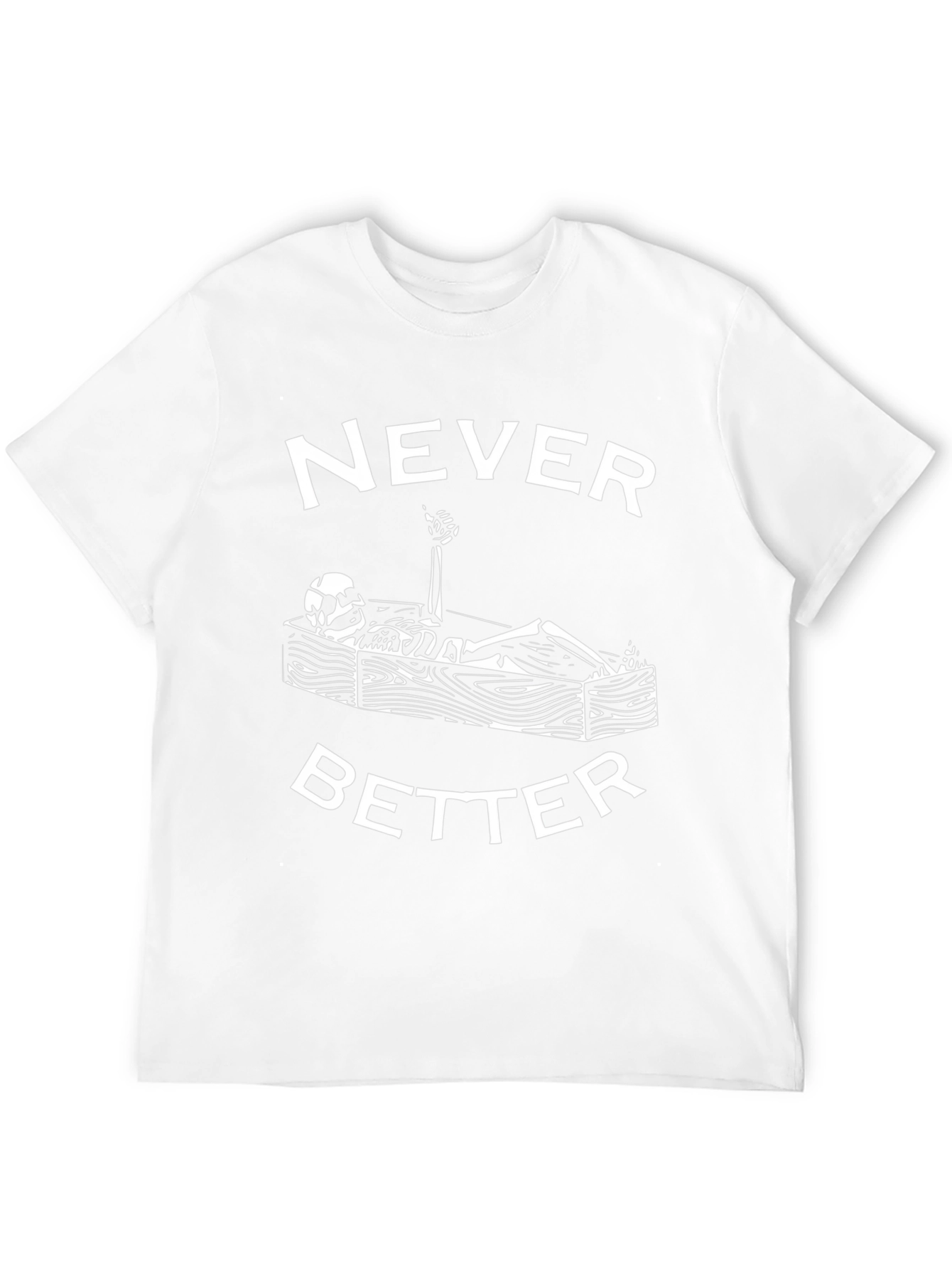 Camiseta Negra Humor Esqueleto Never Better