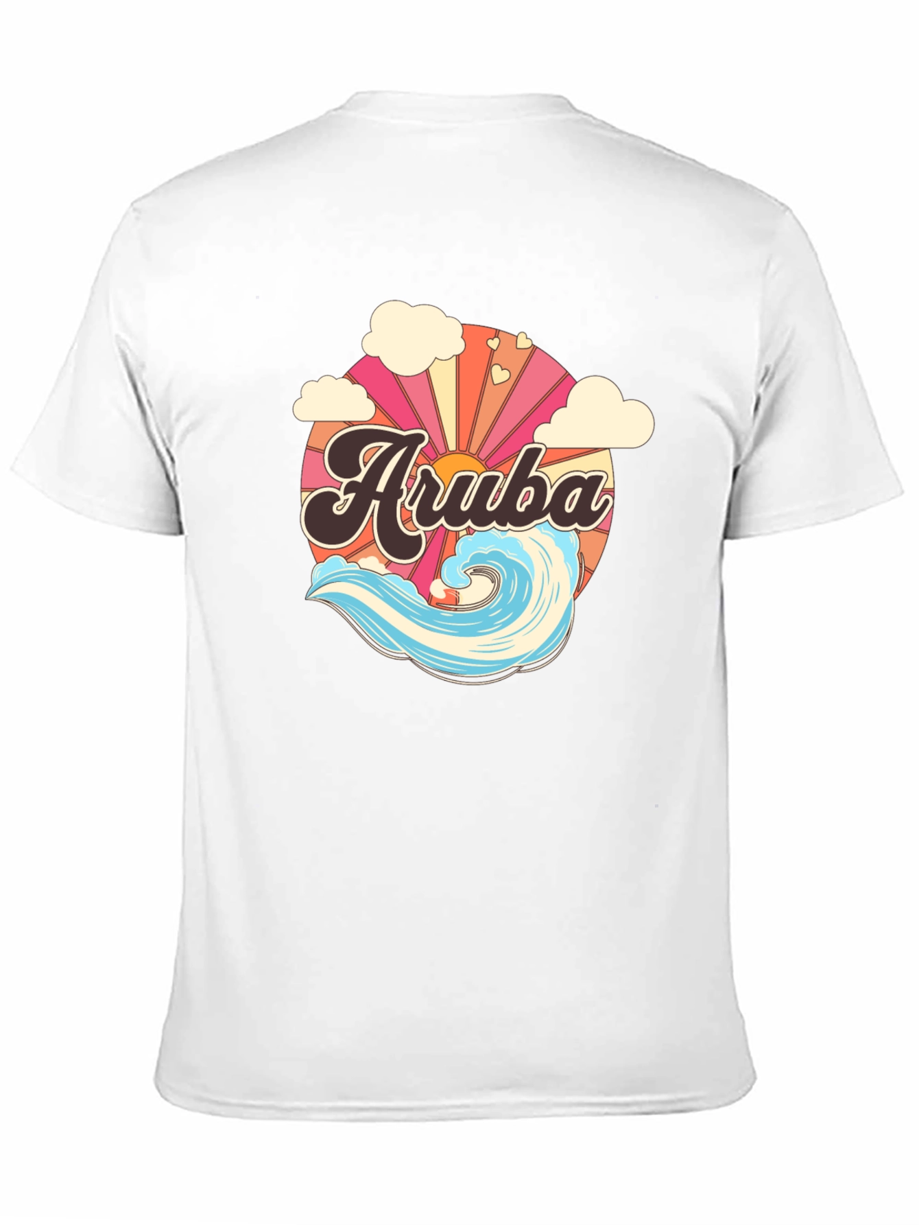 Camiseta Aruba Retro con Ola y Sol