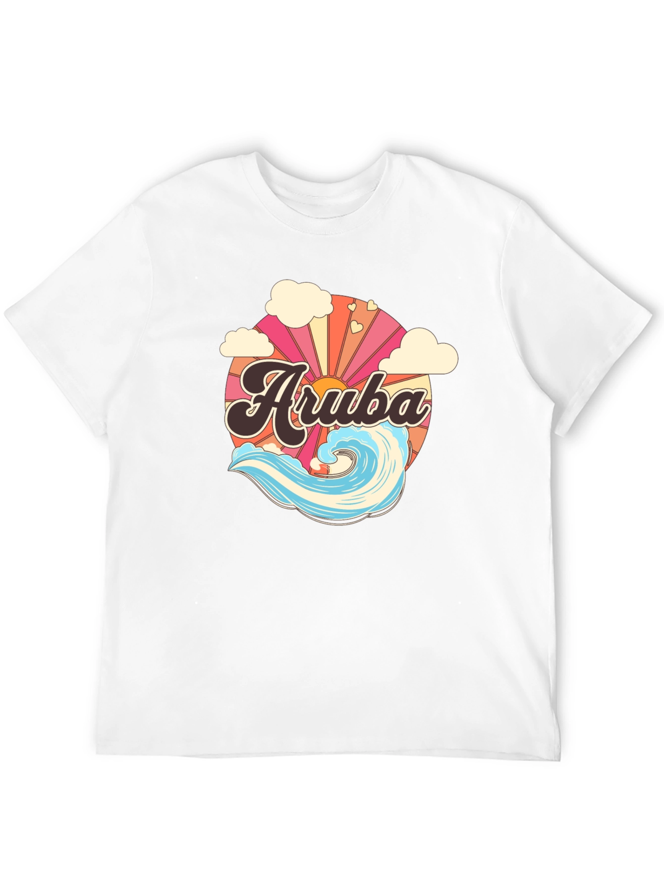Camiseta Aruba Retro con Ola y Sol