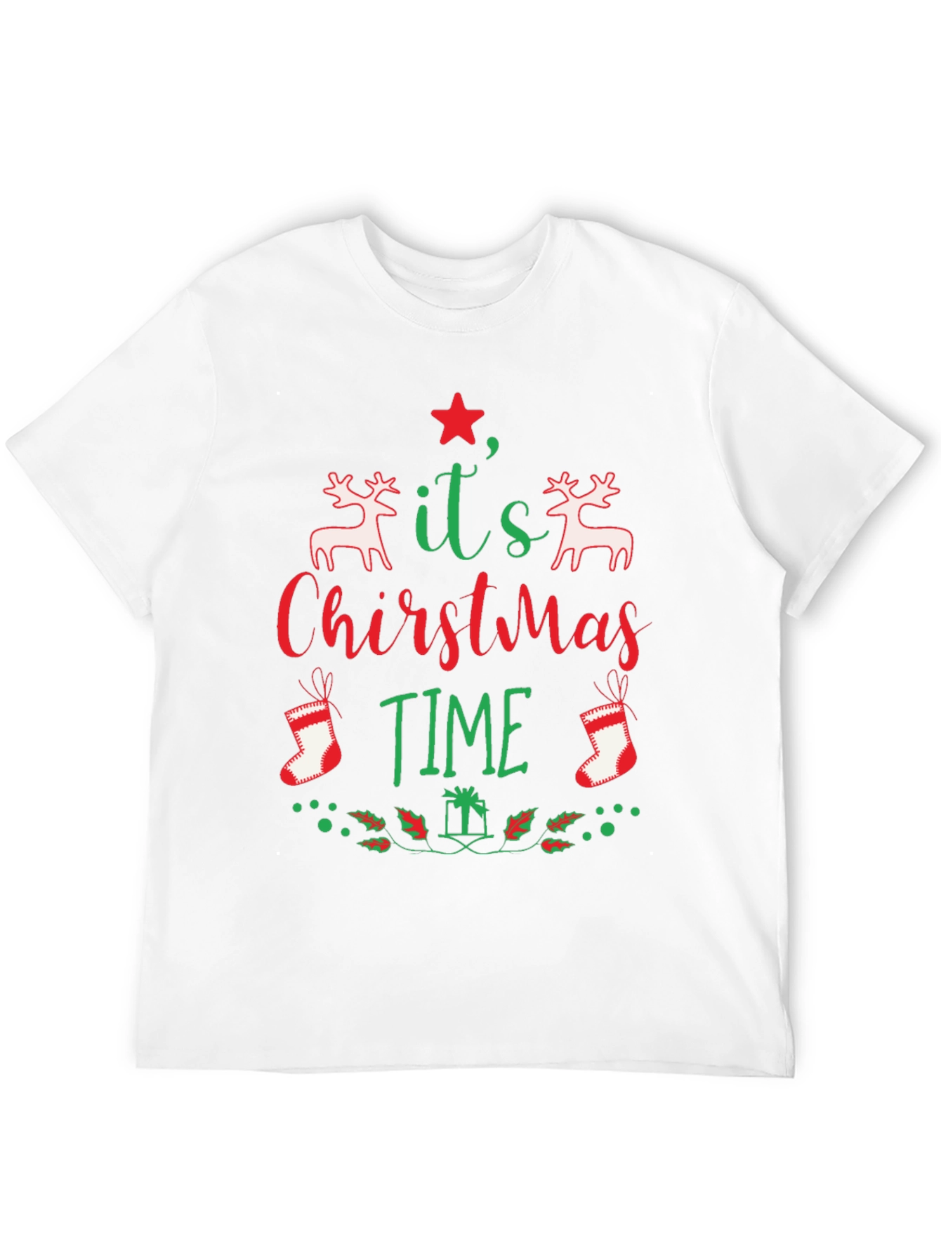 Camiseta Navideña Negra Its Christmas Time