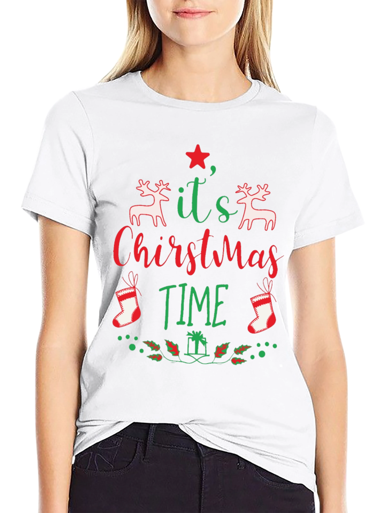 Camiseta Navideña Negra Its Christmas Time