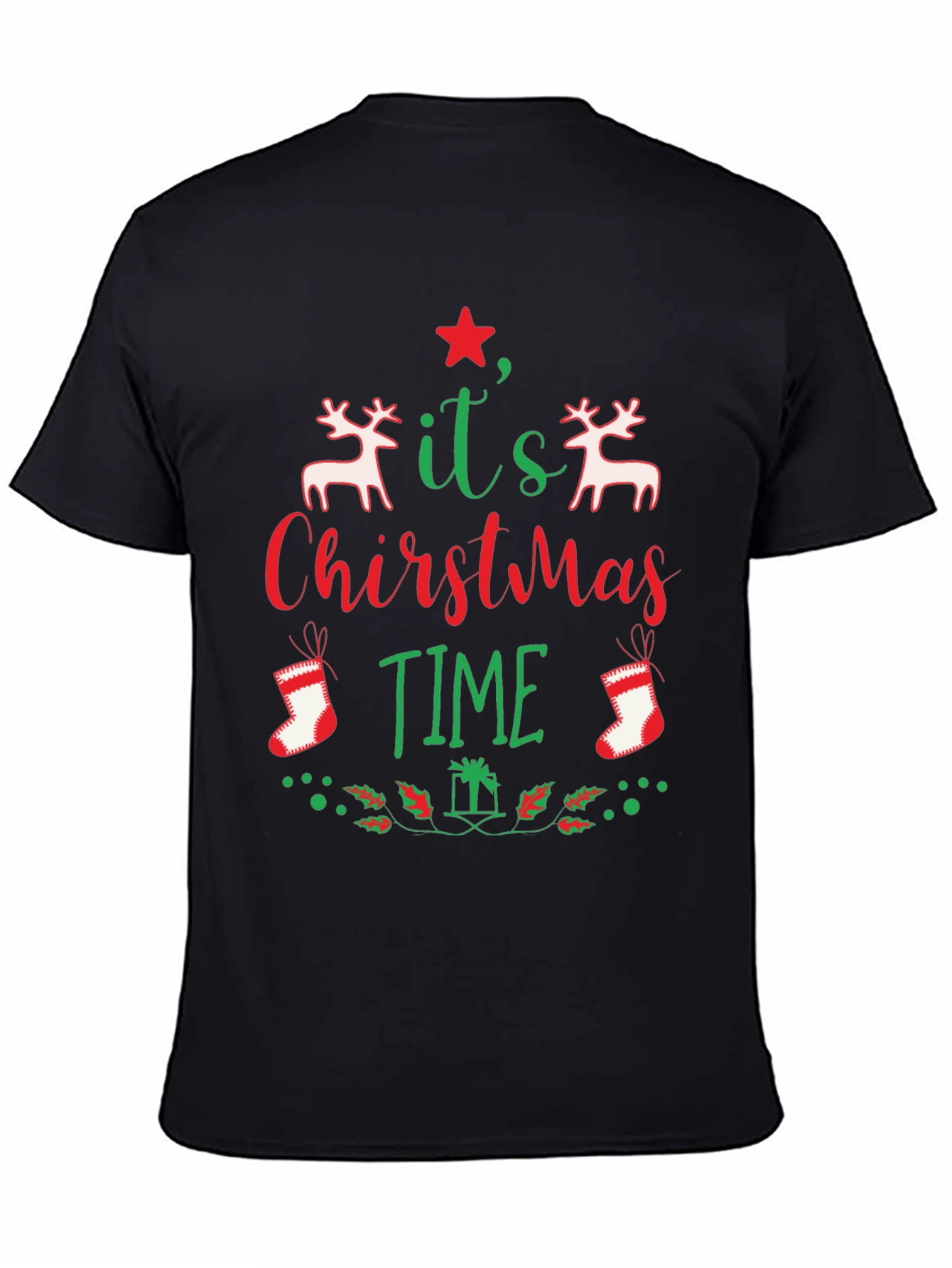 Camiseta Navideña Negra Its Christmas Time