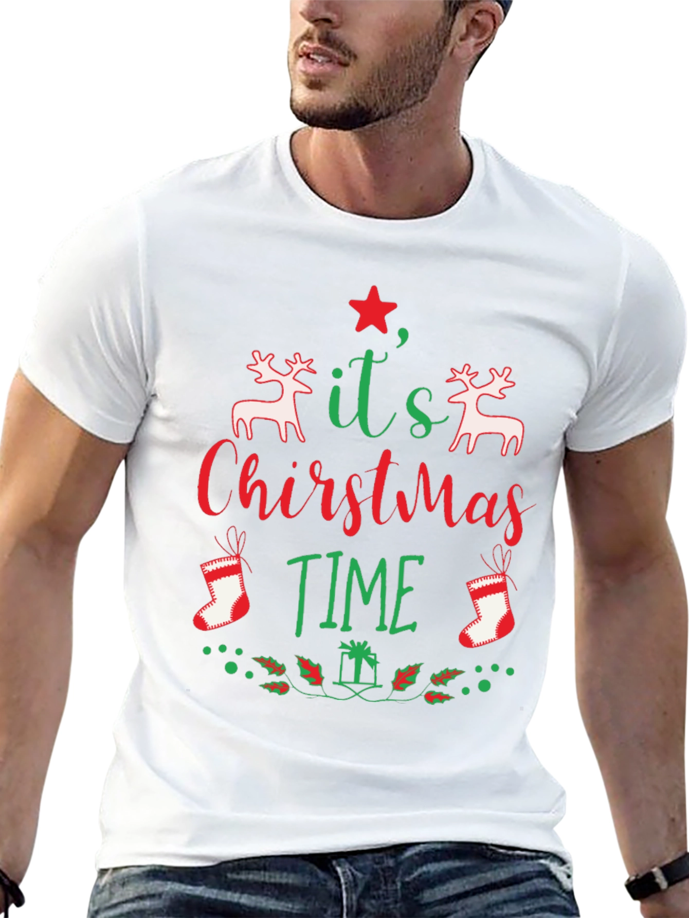 Camiseta Navideña Negra Its Christmas Time
