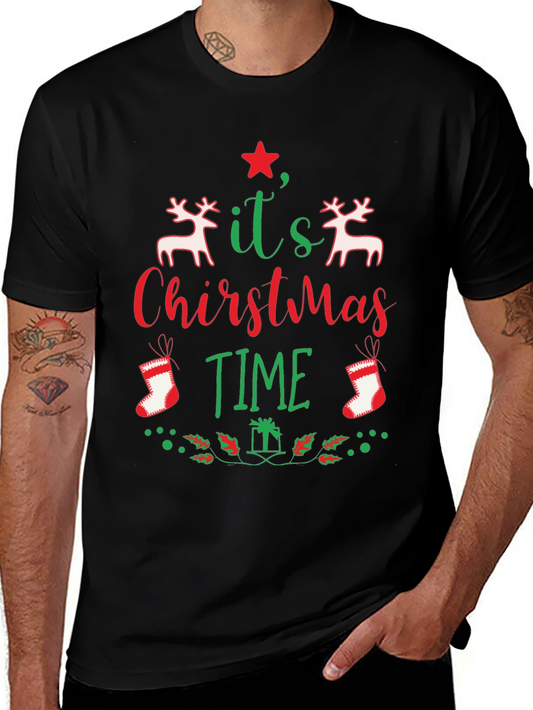 Camiseta Navideña Negra Its Christmas Time