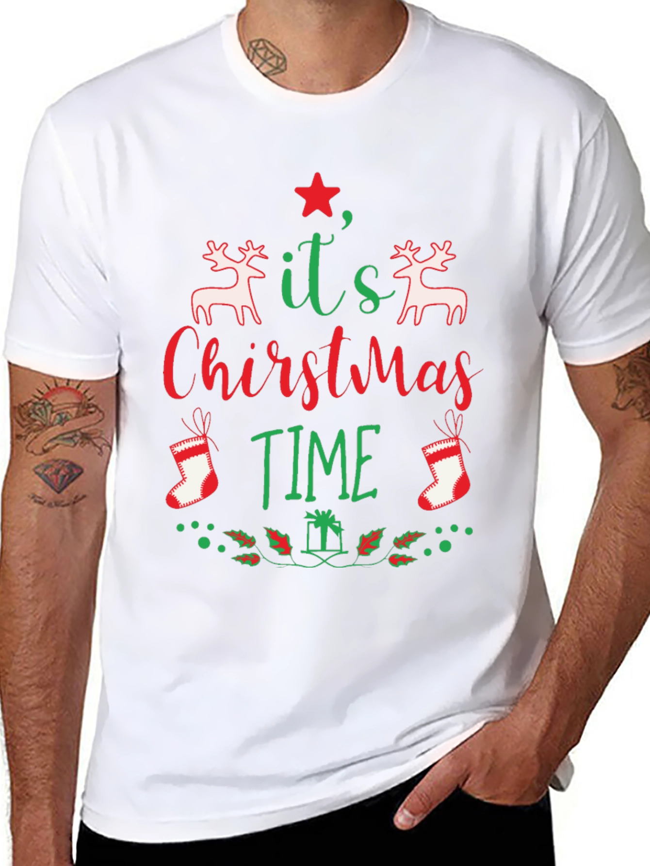 Camiseta Navideña Negra Its Christmas Time