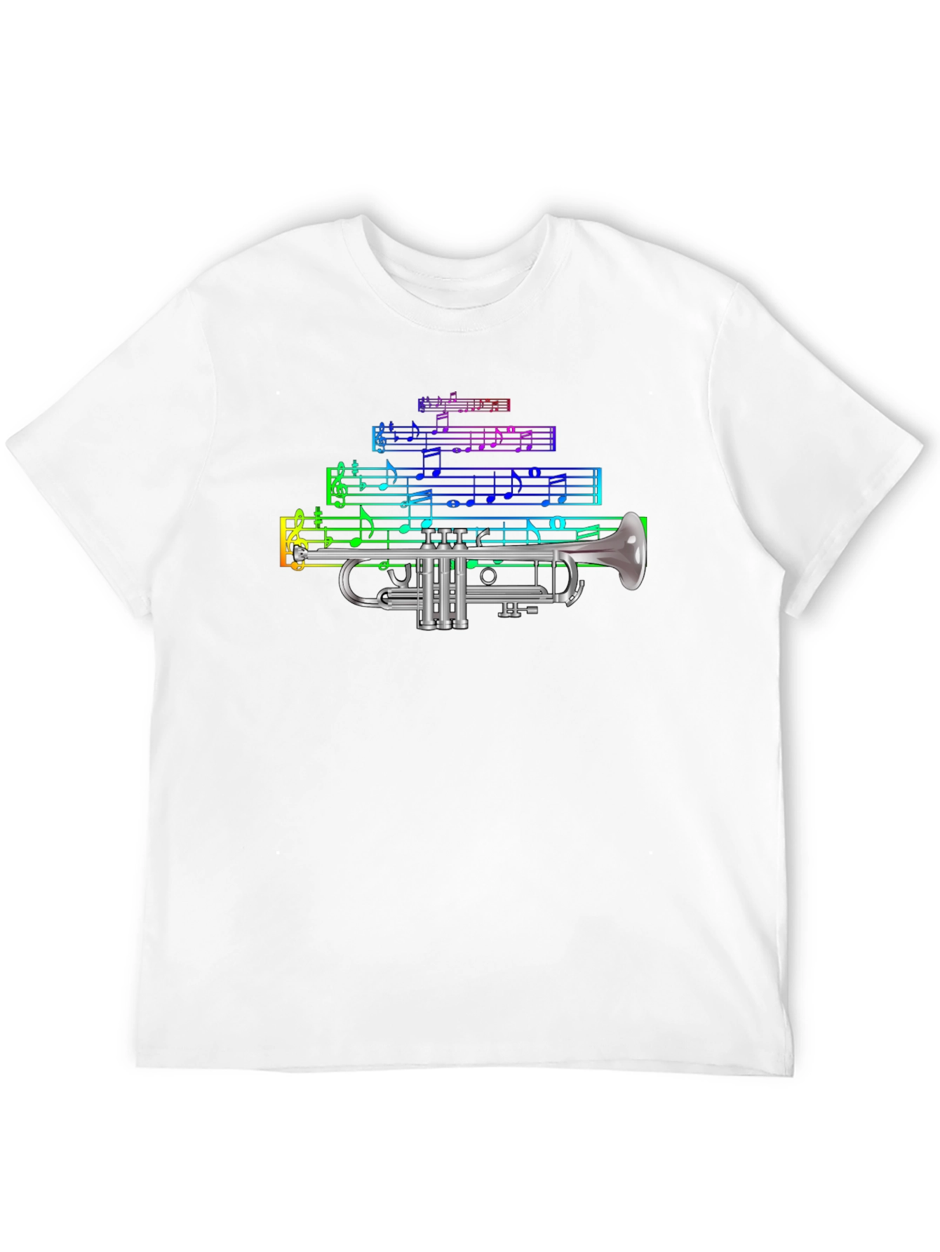 Camiseta Negra con Diseño de Trompeta Musical