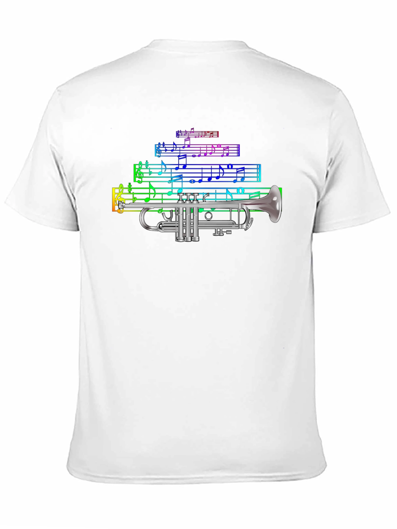 Camiseta Negra con Diseño de Trompeta Musical