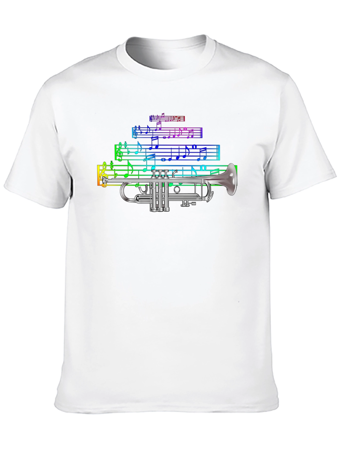 Camiseta Negra con Diseño de Trompeta Musical