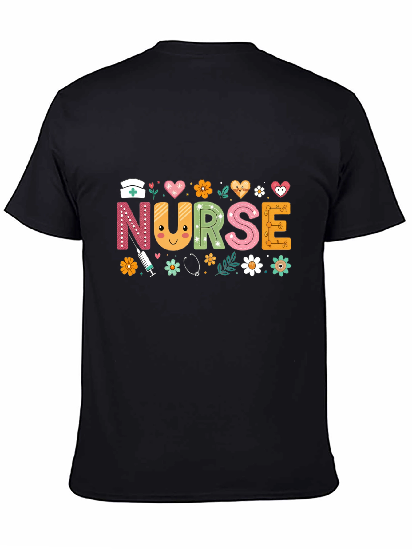 Camiseta Negra Nurse para Enfermeras