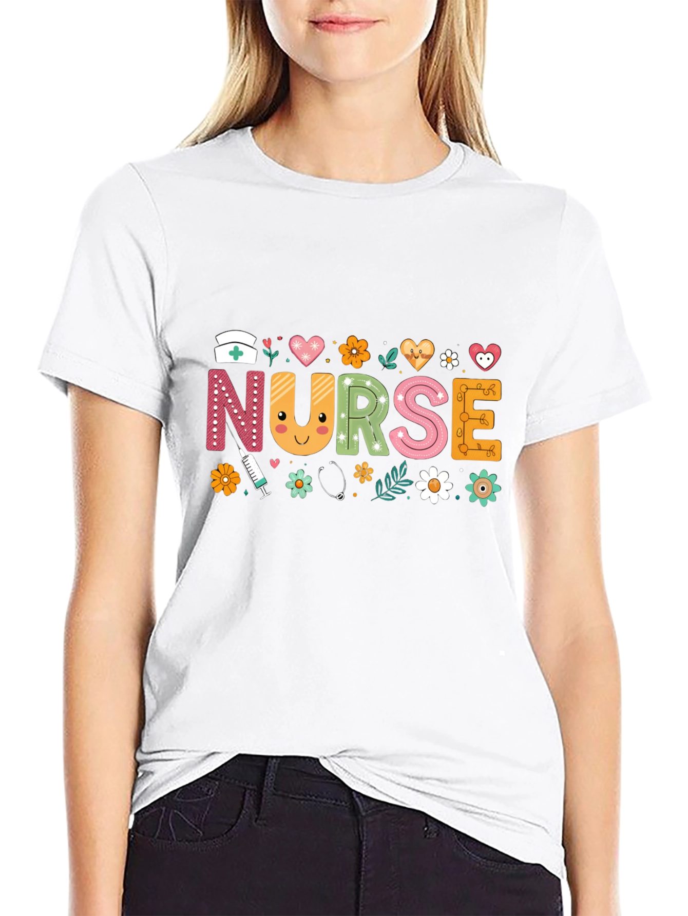 Camiseta Negra Nurse para Enfermeras