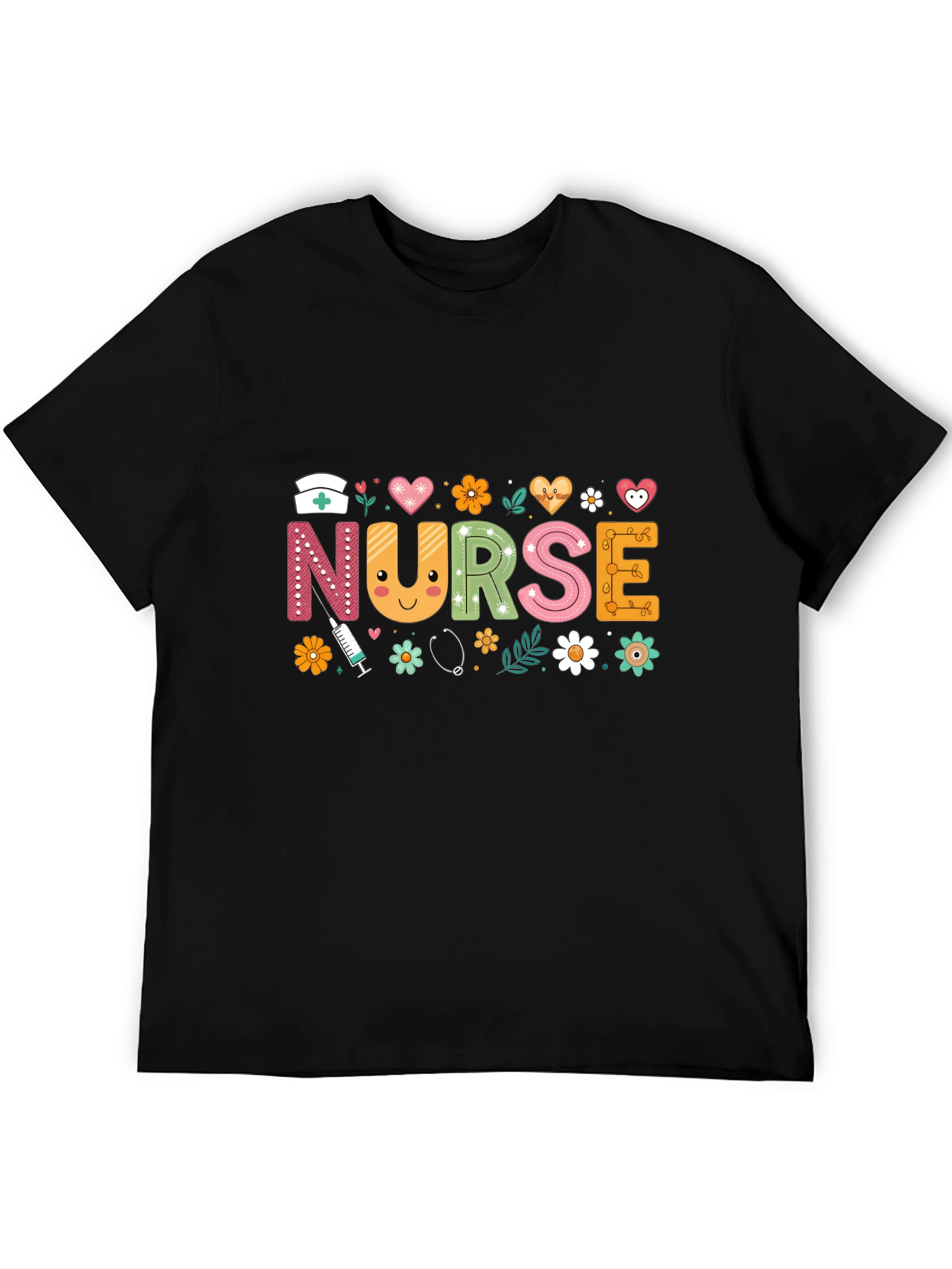 Camiseta Negra Nurse para Enfermeras