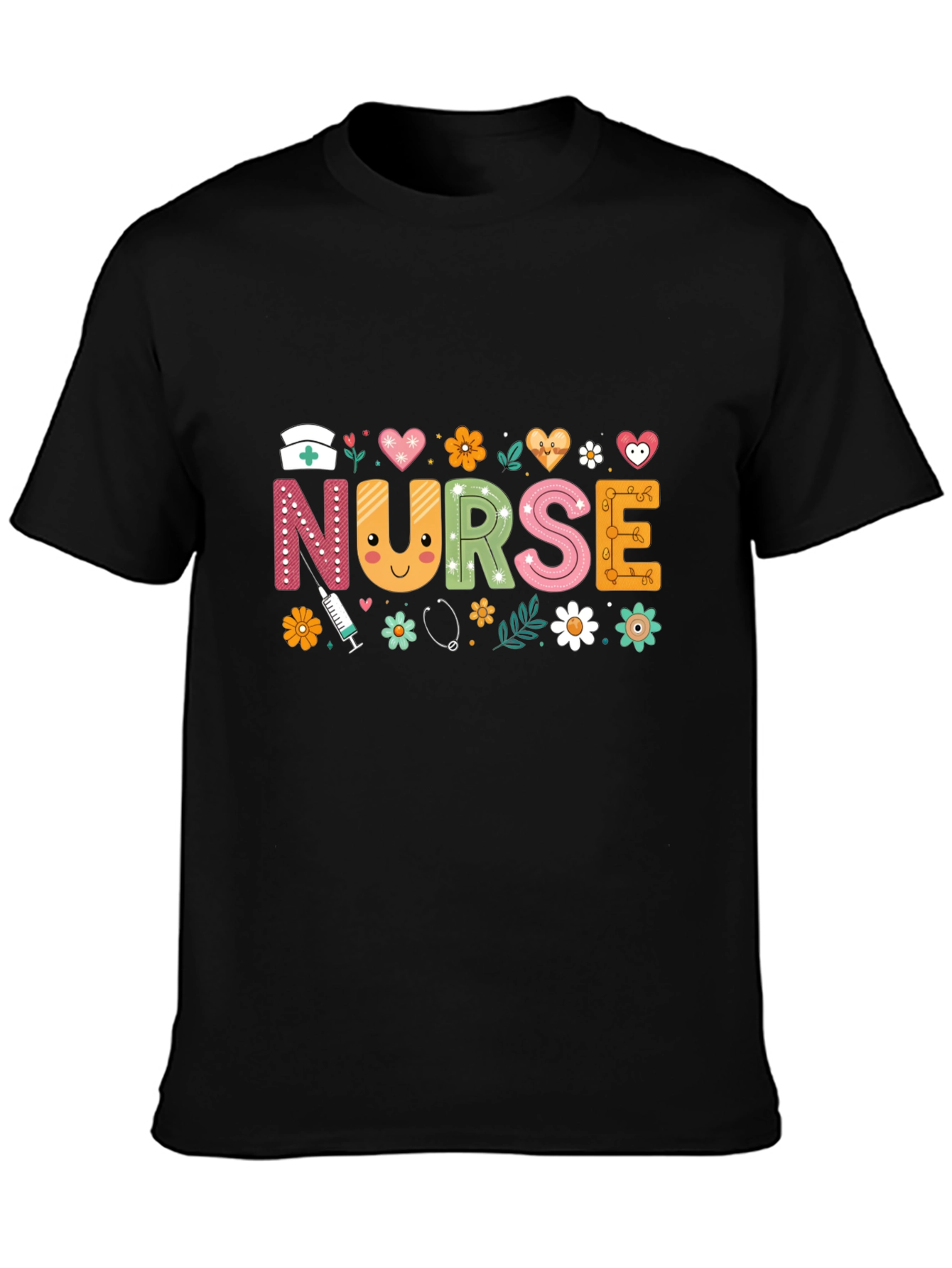 Camiseta Negra Nurse para Enfermeras