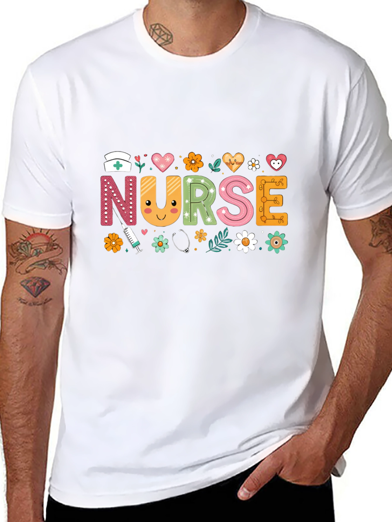 Camiseta Negra Nurse para Enfermeras