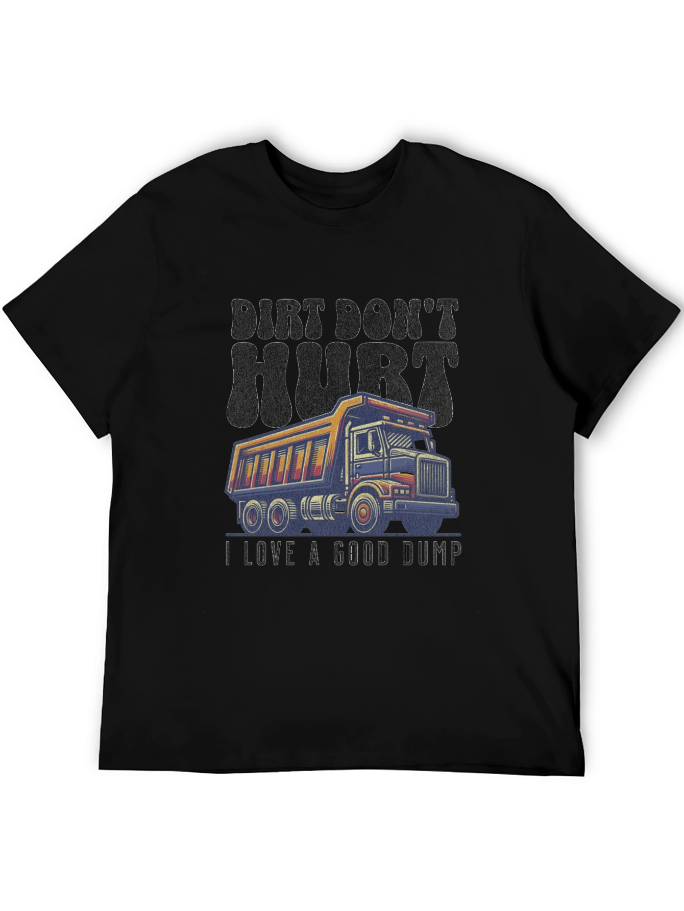 Camiseta Negra con Diseño de Camión Volquete