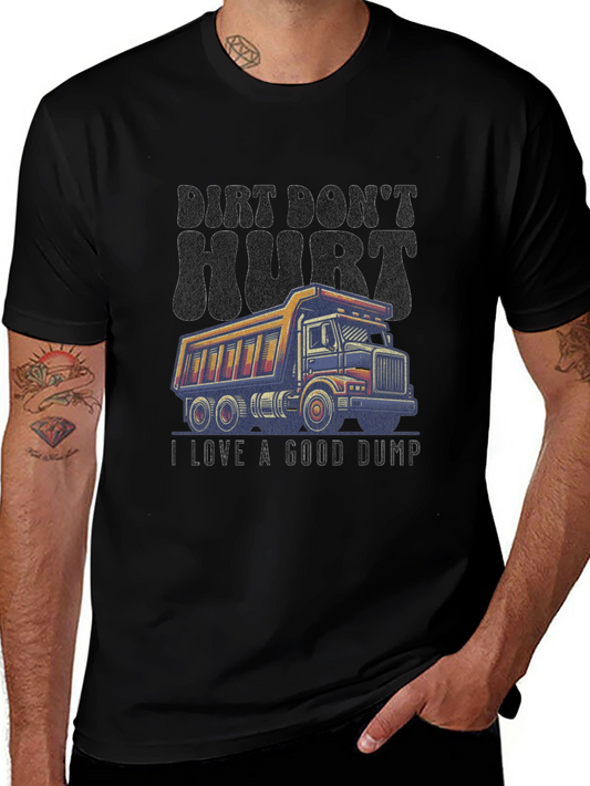 Camiseta Negra con Diseño de Camión Volquete