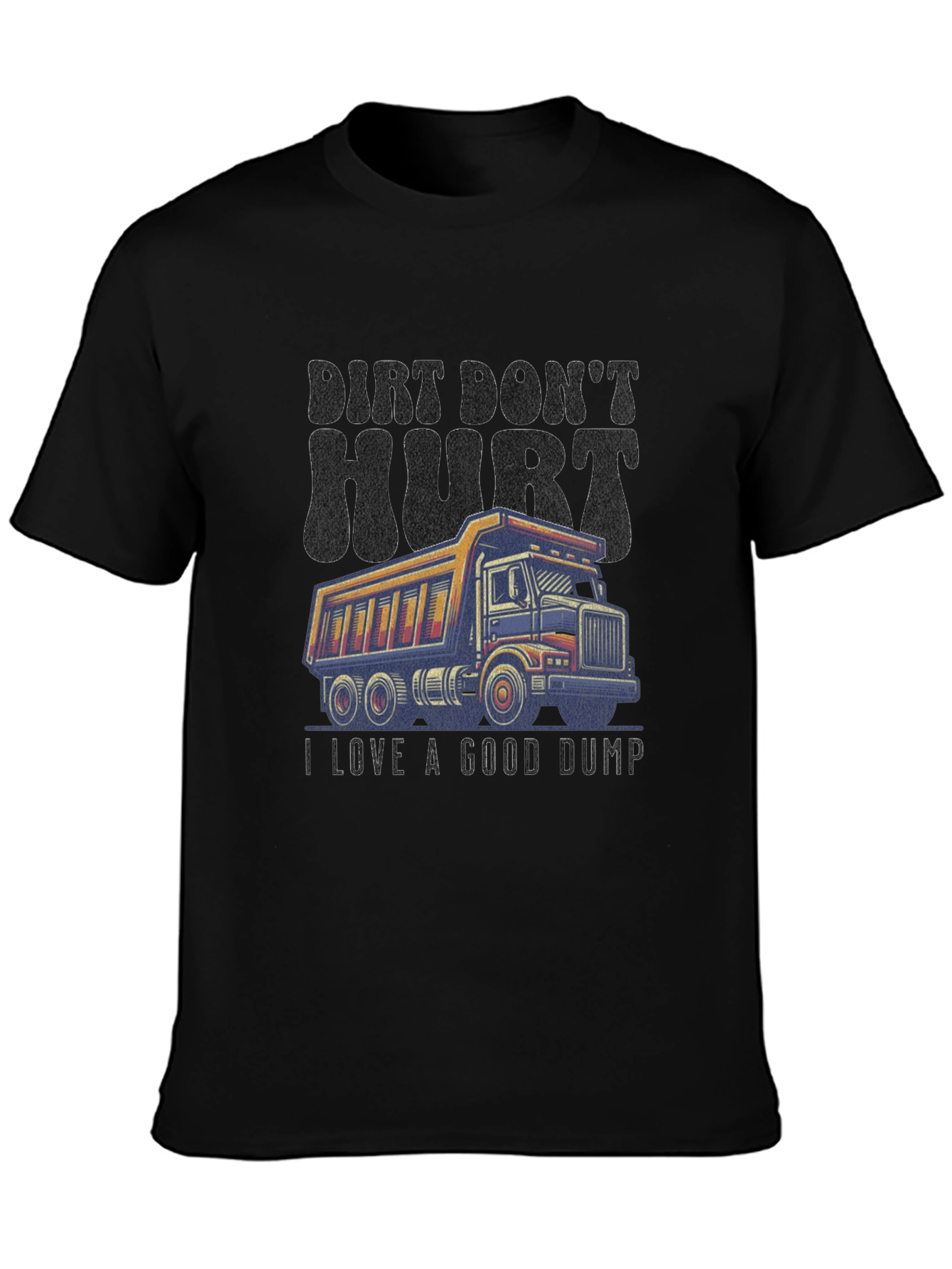 Camiseta Negra con Diseño de Camión Volquete