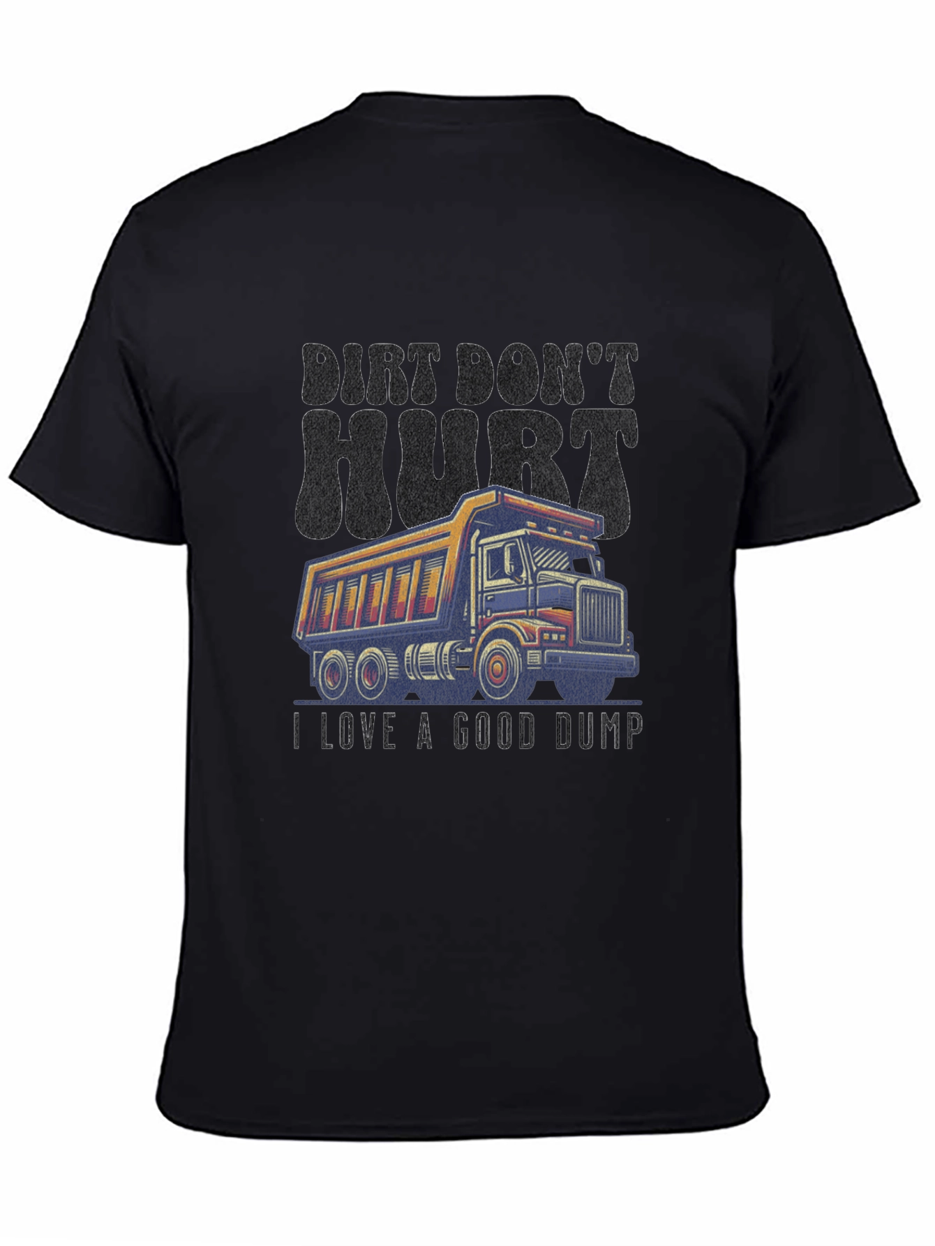 Camiseta Negra con Diseño de Camión Volquete