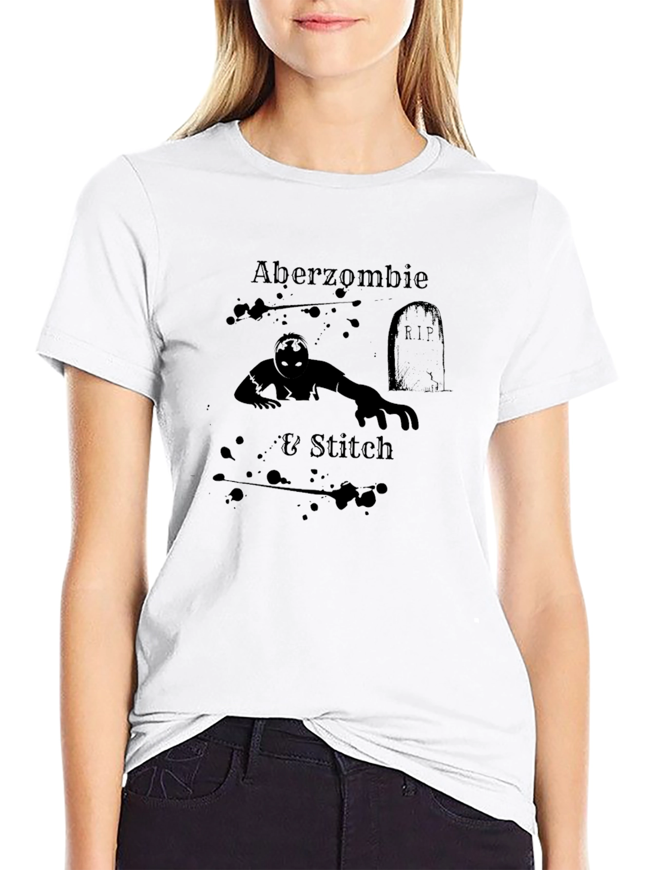 Camiseta Negra Aberzombie & Stitch