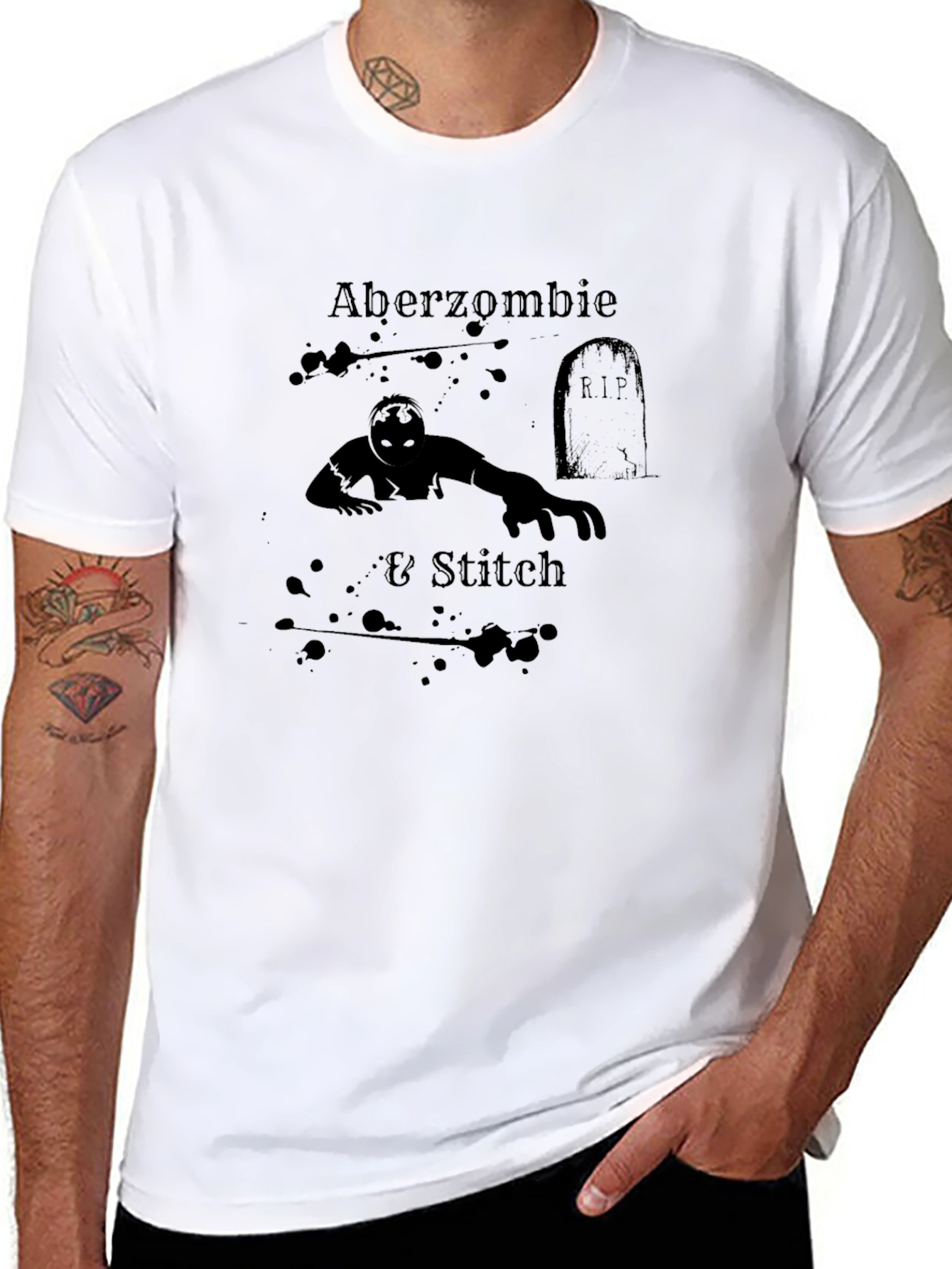Camiseta Negra Aberzombie & Stitch
