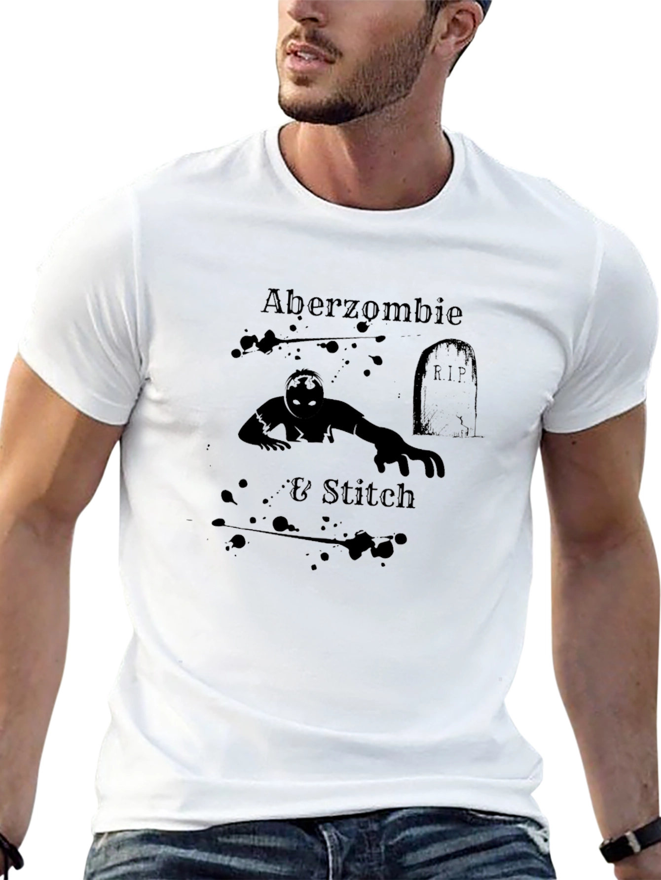Camiseta Negra Aberzombie & Stitch