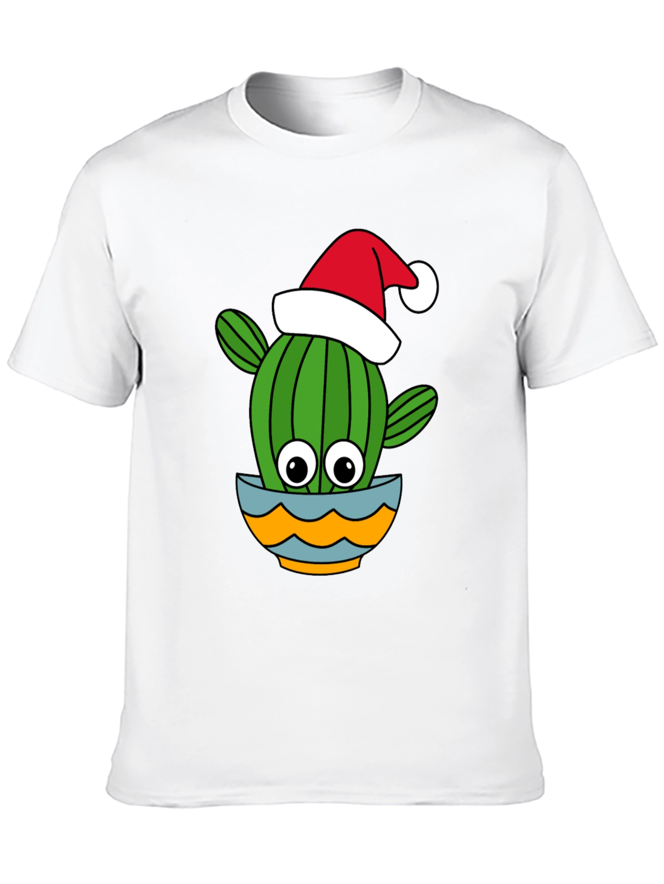 Camiseta Negra con Cactus Navideño
