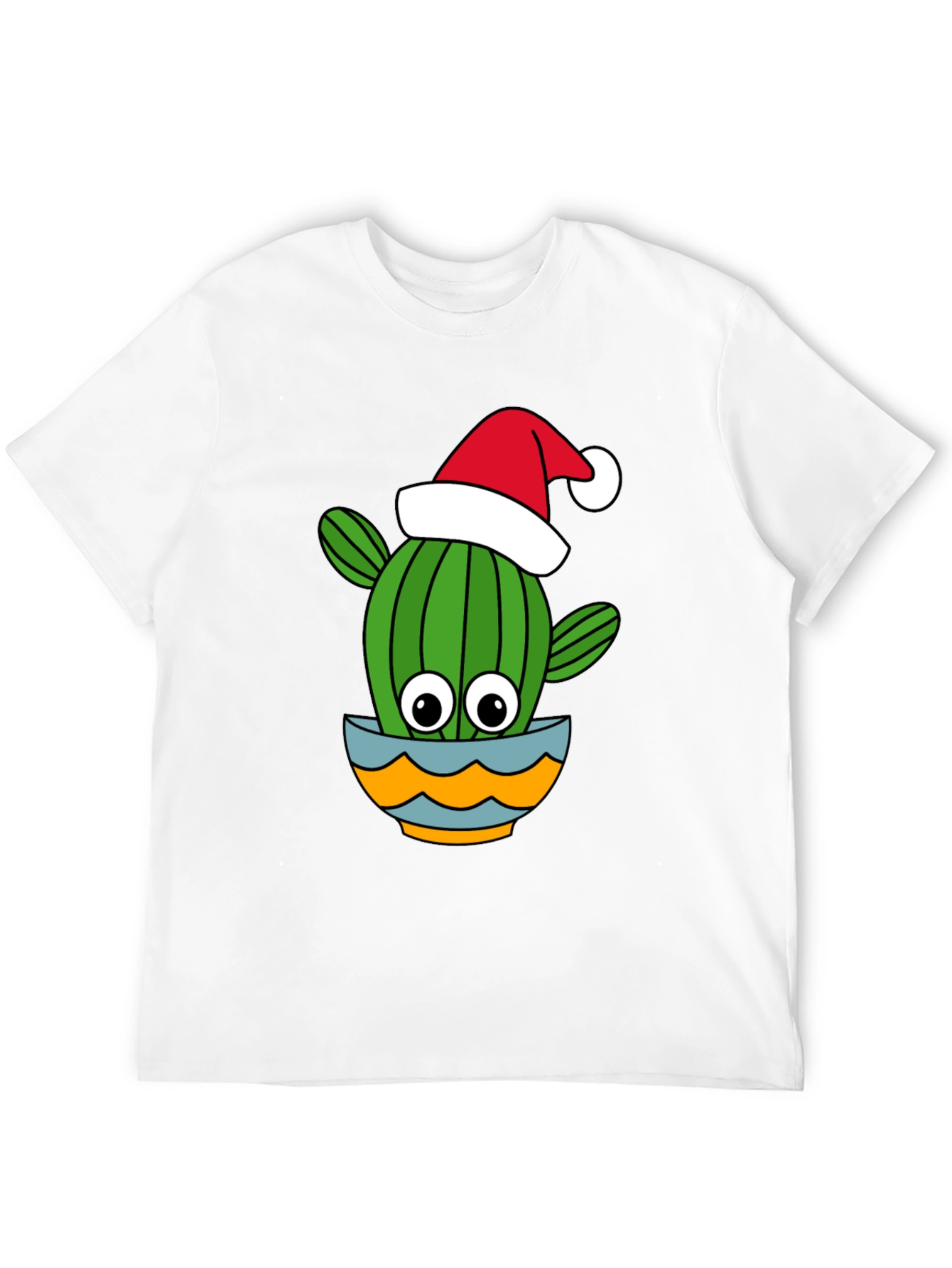 Camiseta Negra con Cactus Navideño