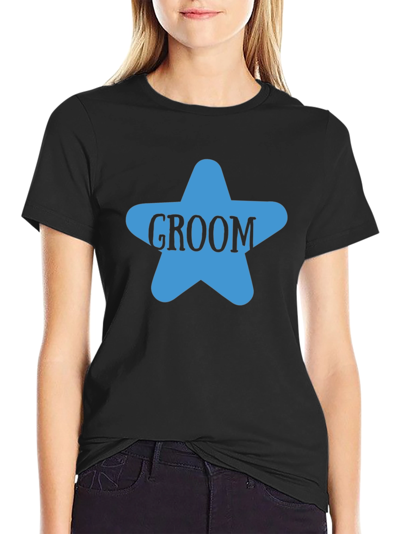 Camiseta Negra Groom Estrella Azul