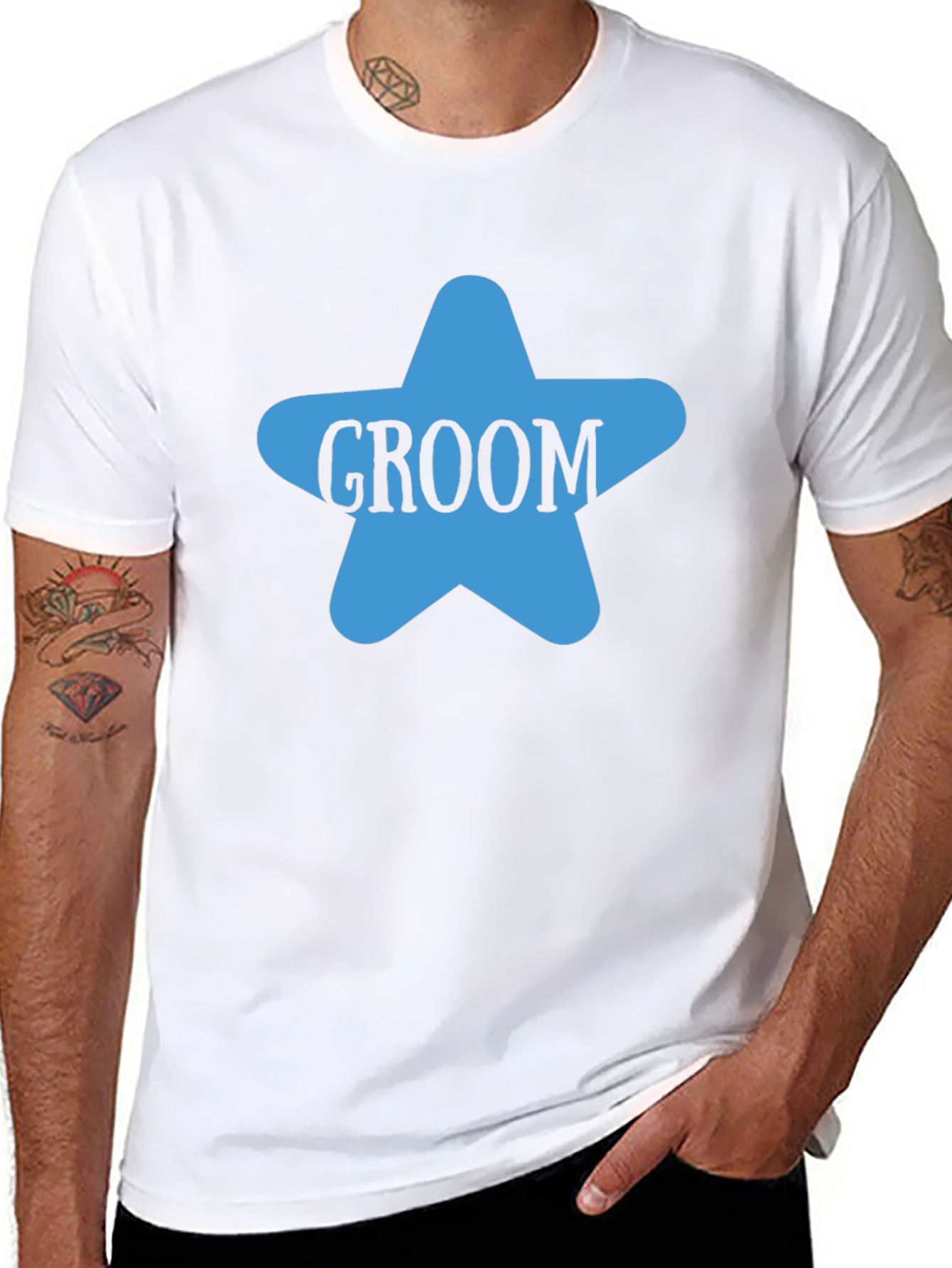 Camiseta Negra Groom Estrella Azul