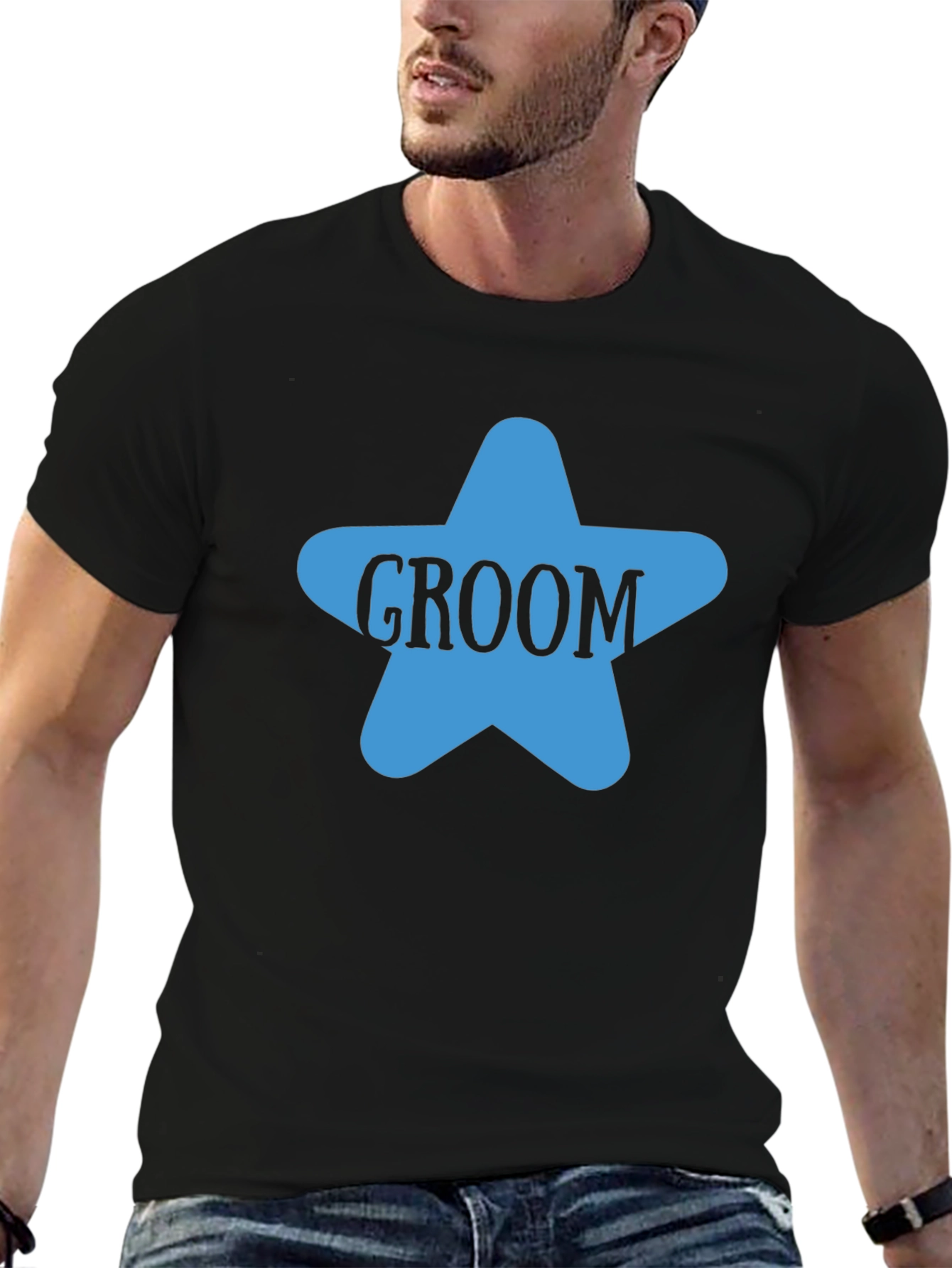 Camiseta Negra Groom Estrella Azul