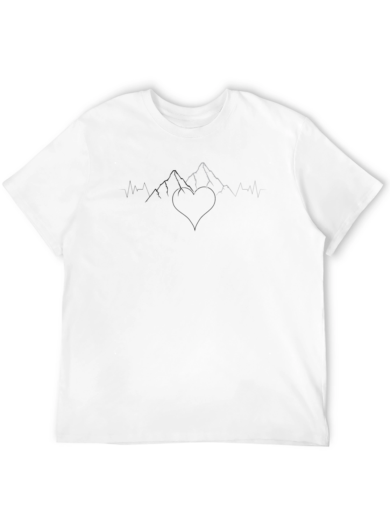 Camiseta Negra Corazón Montaña Hombre
