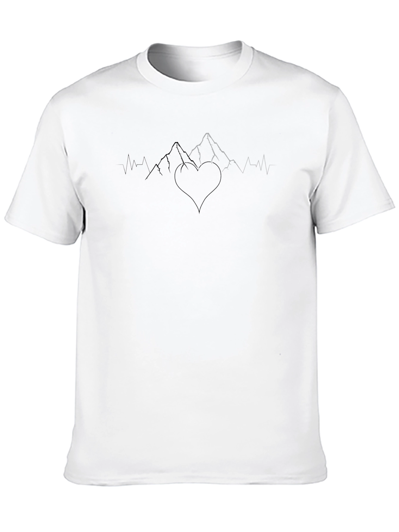 Camiseta Negra Corazón Montaña Hombre