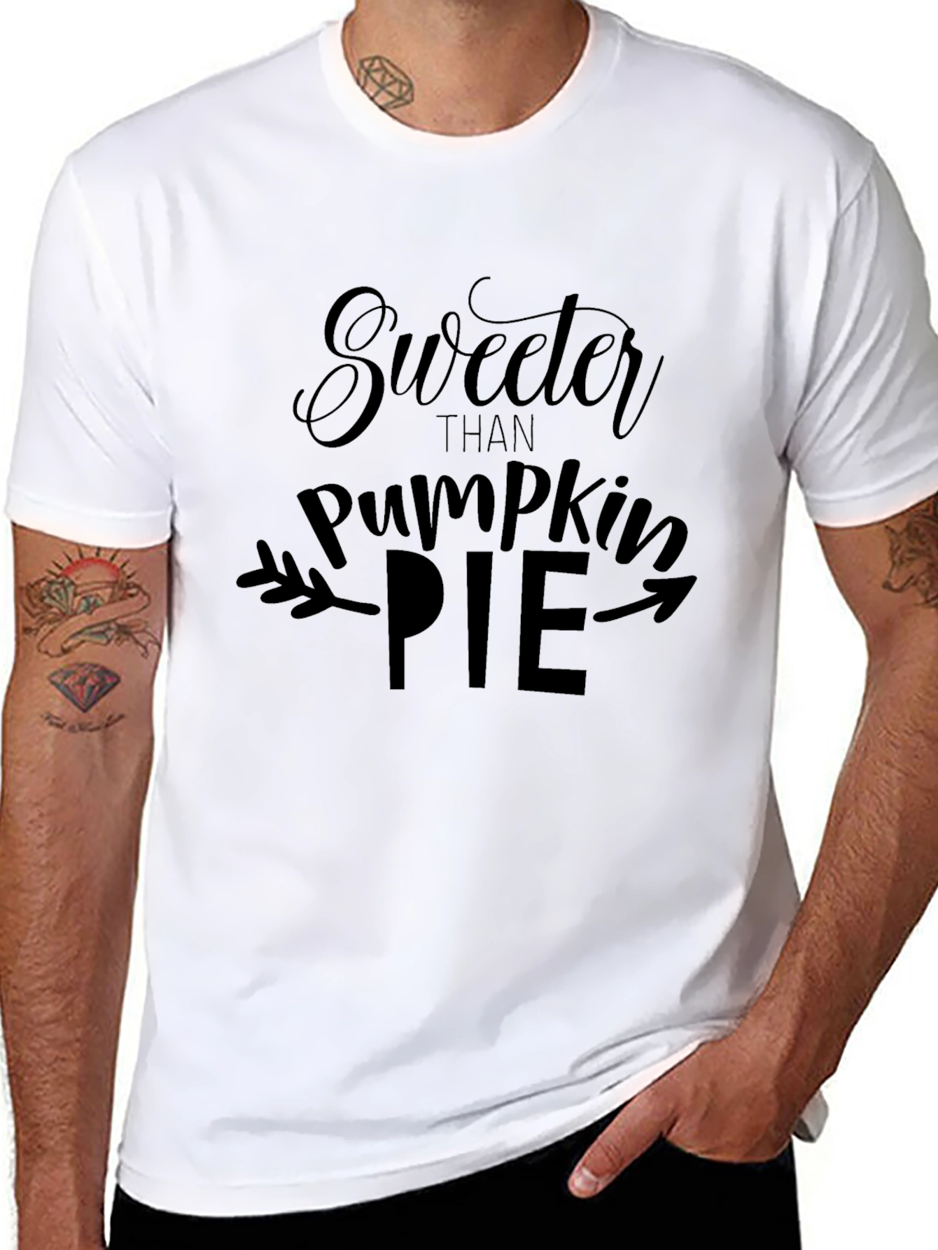 Camiseta Negra Más Dulce Que el Pastel de Calabaza