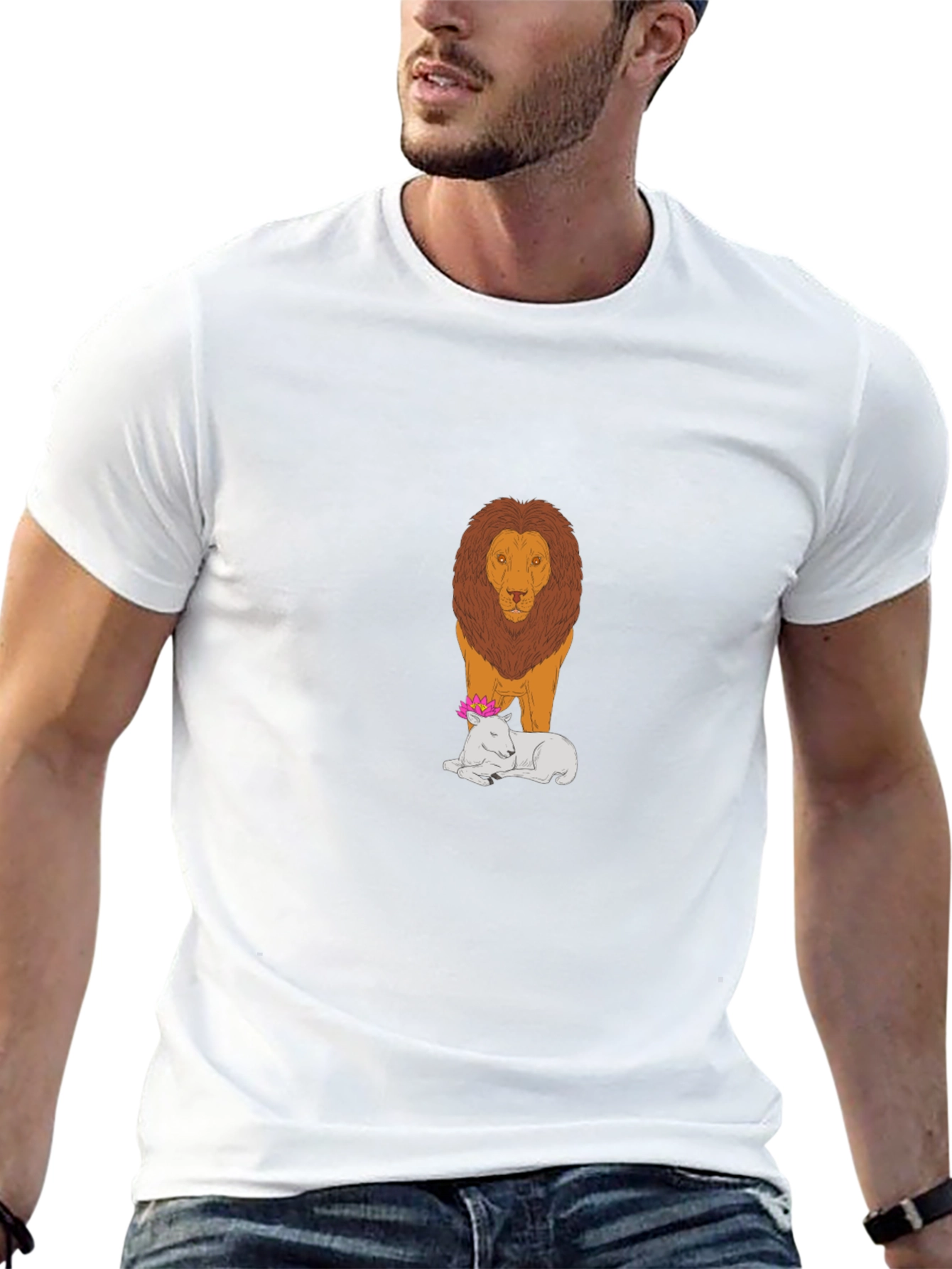 Camiseta Hombre León y Cordero