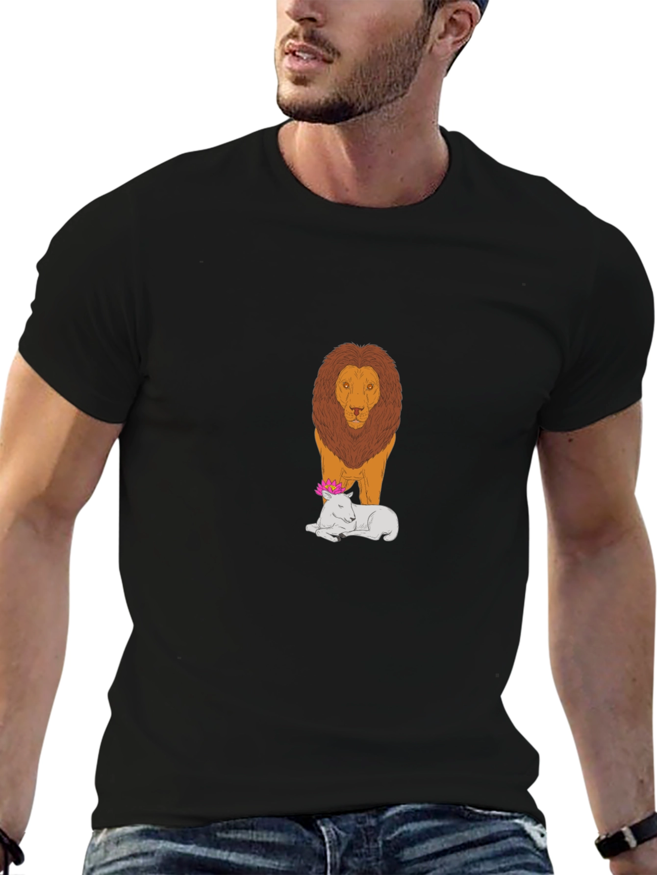 Camiseta Hombre León y Cordero