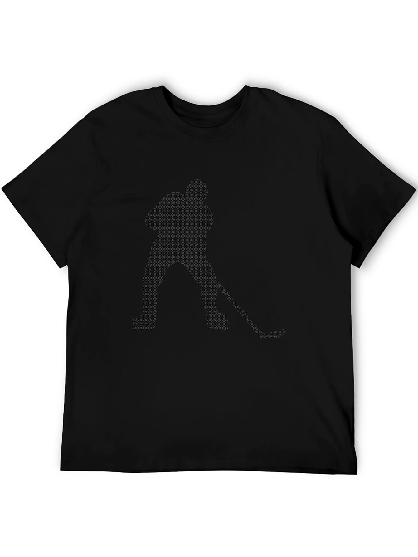 Camiseta Negra Hombre Hockey Estilo Pixelado