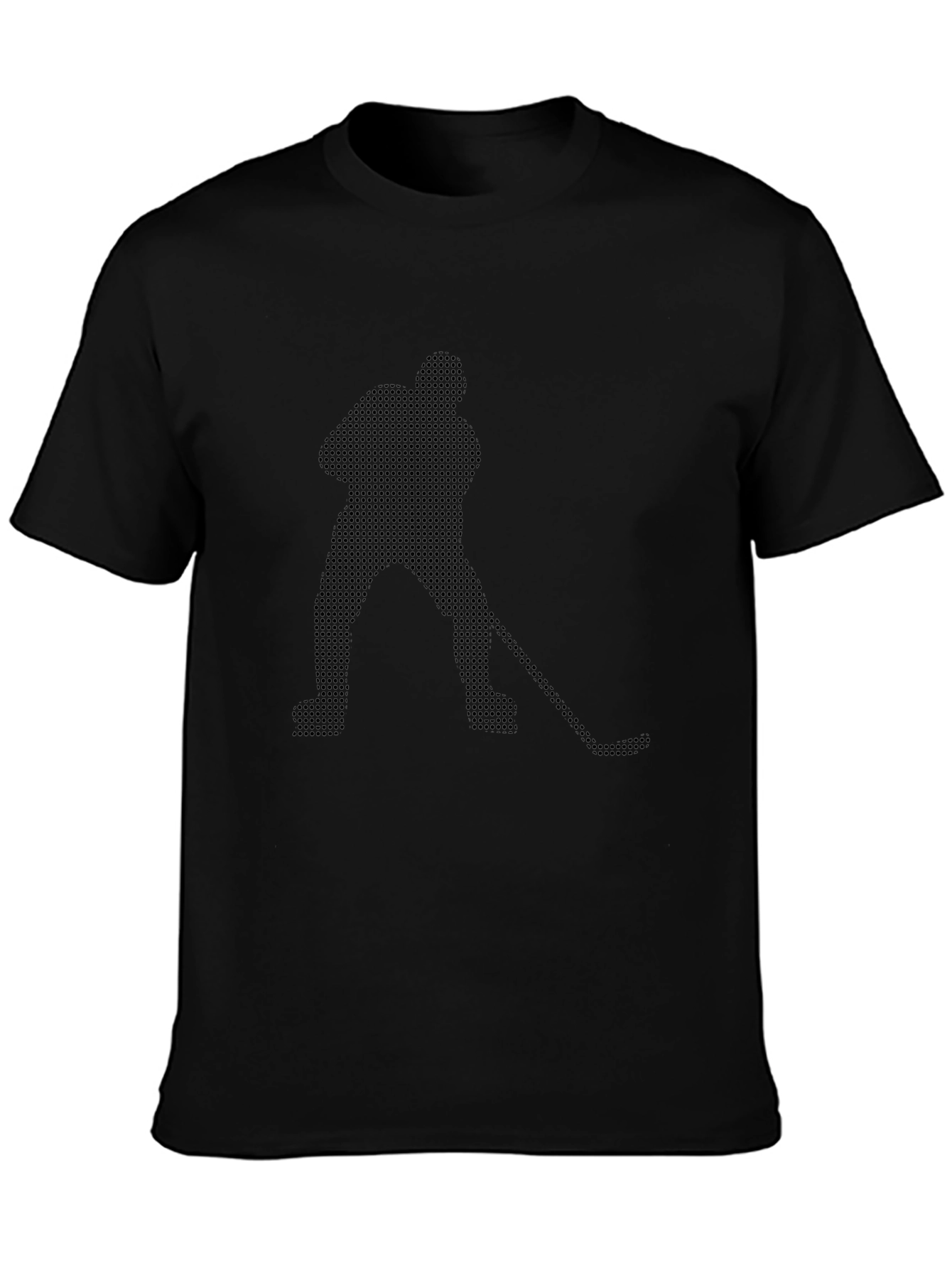 Camiseta Negra Hombre Hockey Estilo Pixelado