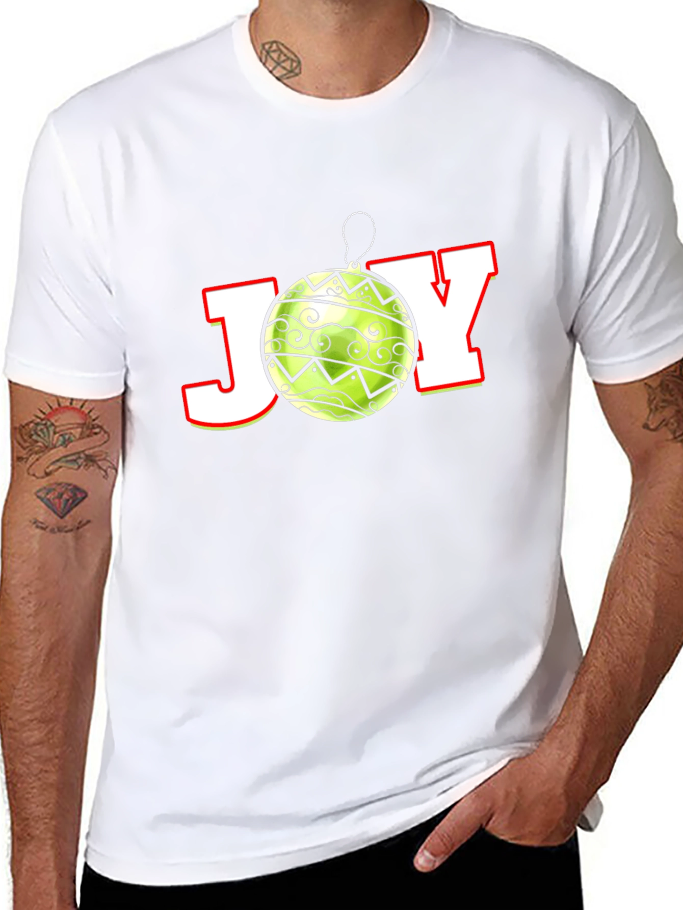 Camiseta Negra Festiva de Navidad JOY